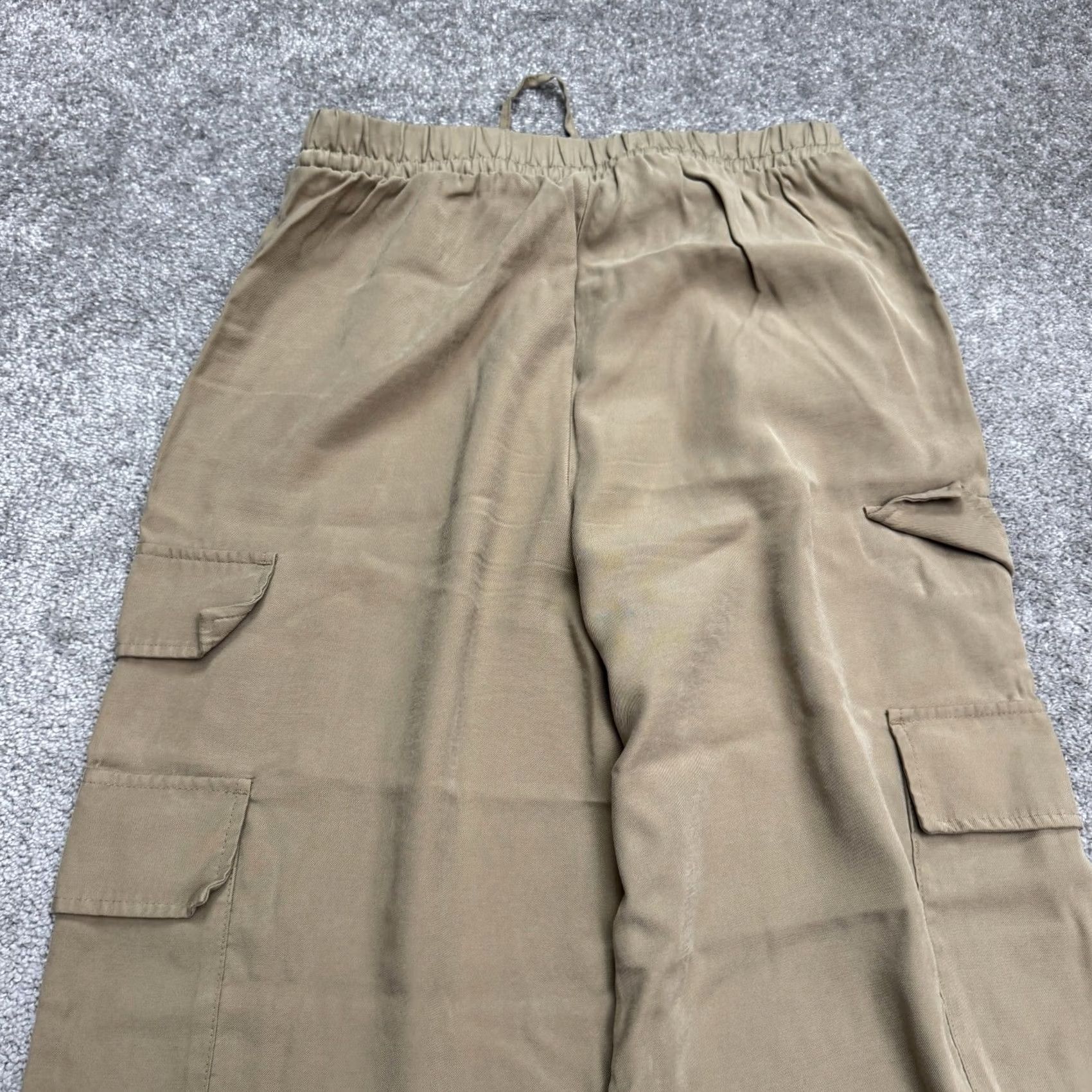 Vintage A New Day Cargo Pants Wide-Leg Womens Medium Brown Rayon Polyester Casual Distressed? (No) [Note: Can't add] Size 32" / US 10 / IT 46 - 4 Thumbnail