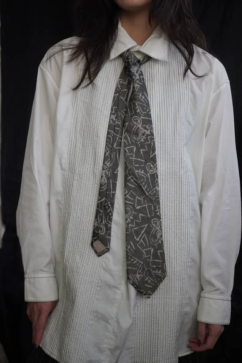 Issey Miyake Issey Miyake Silk Geometric Pattern Tie Size ONE SIZE - 5 Thumbnail