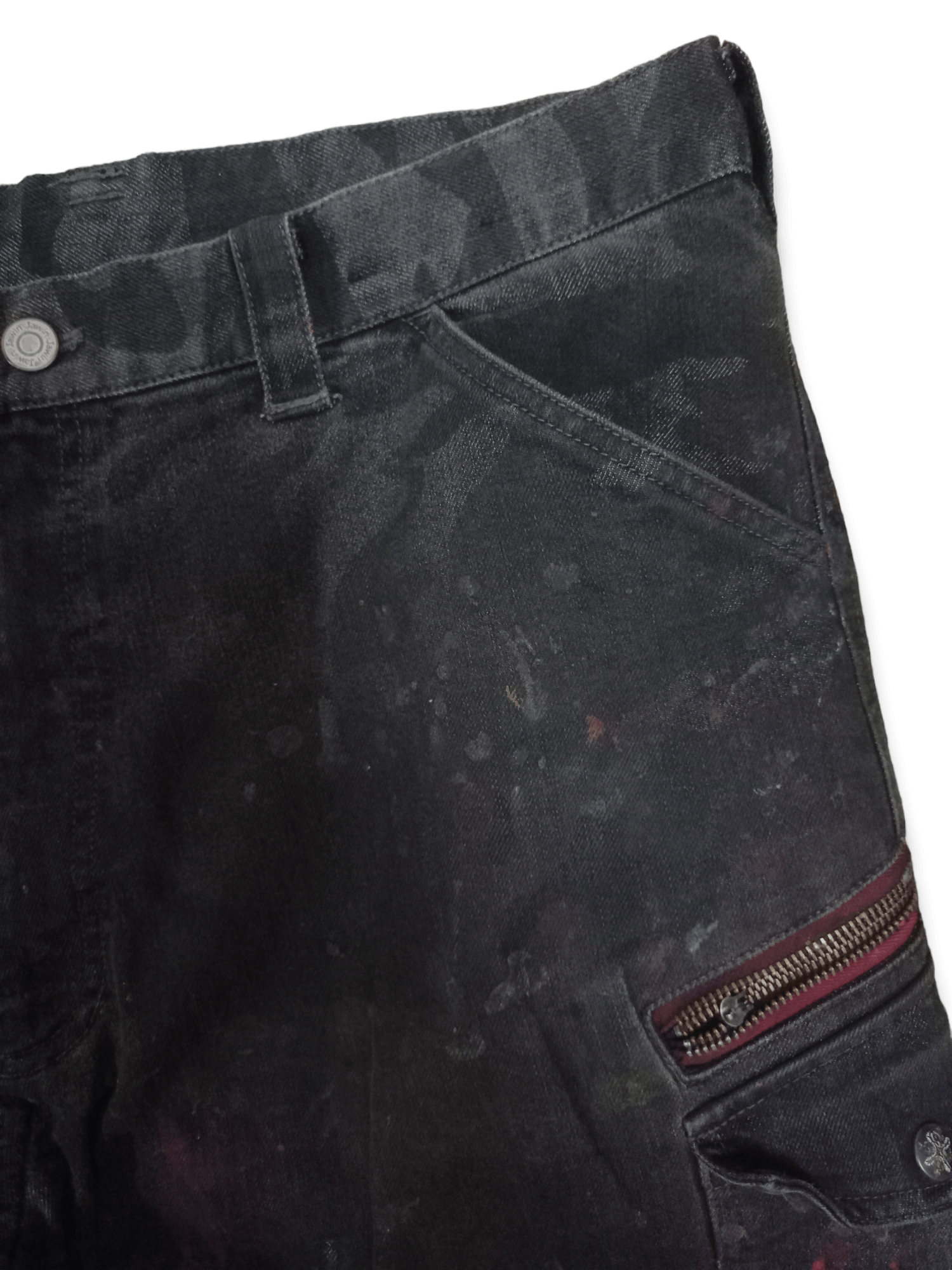 Japanese Brand Vintage Japanese Brand Painted Cargo Baggy Denim Pants Size US 34 / EU 50 - 8 Thumbnail