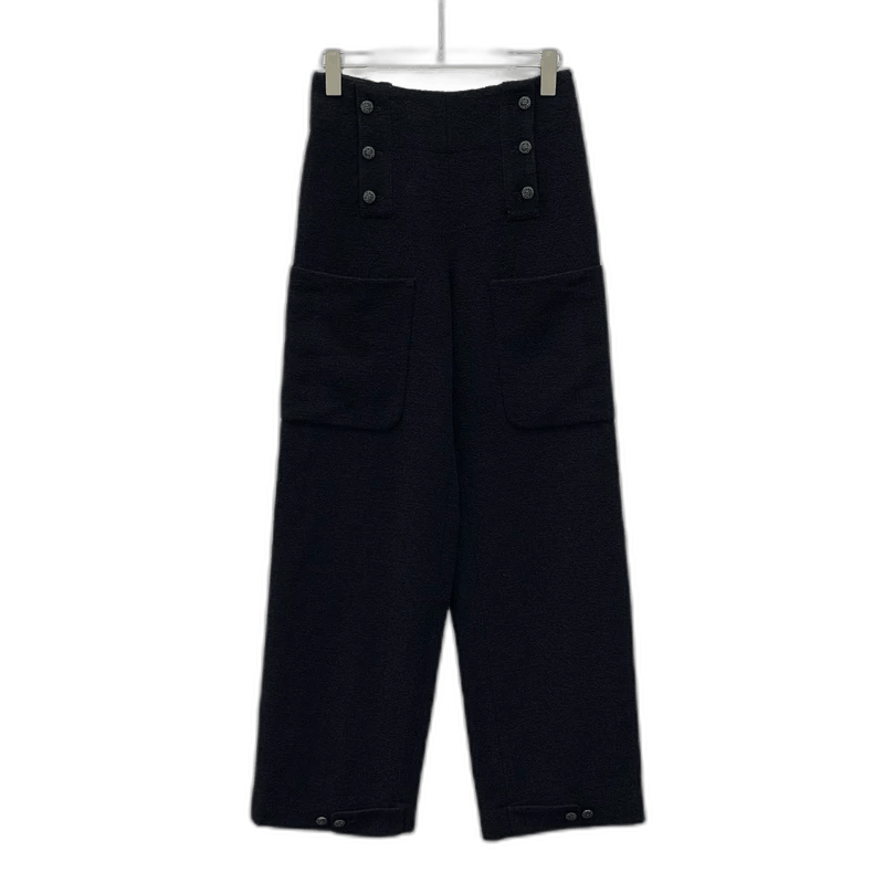 Chanel Chanel Black Button Wool Pants Size XS Size 36" / US 14 / IT 50 - 1 Thumbnail