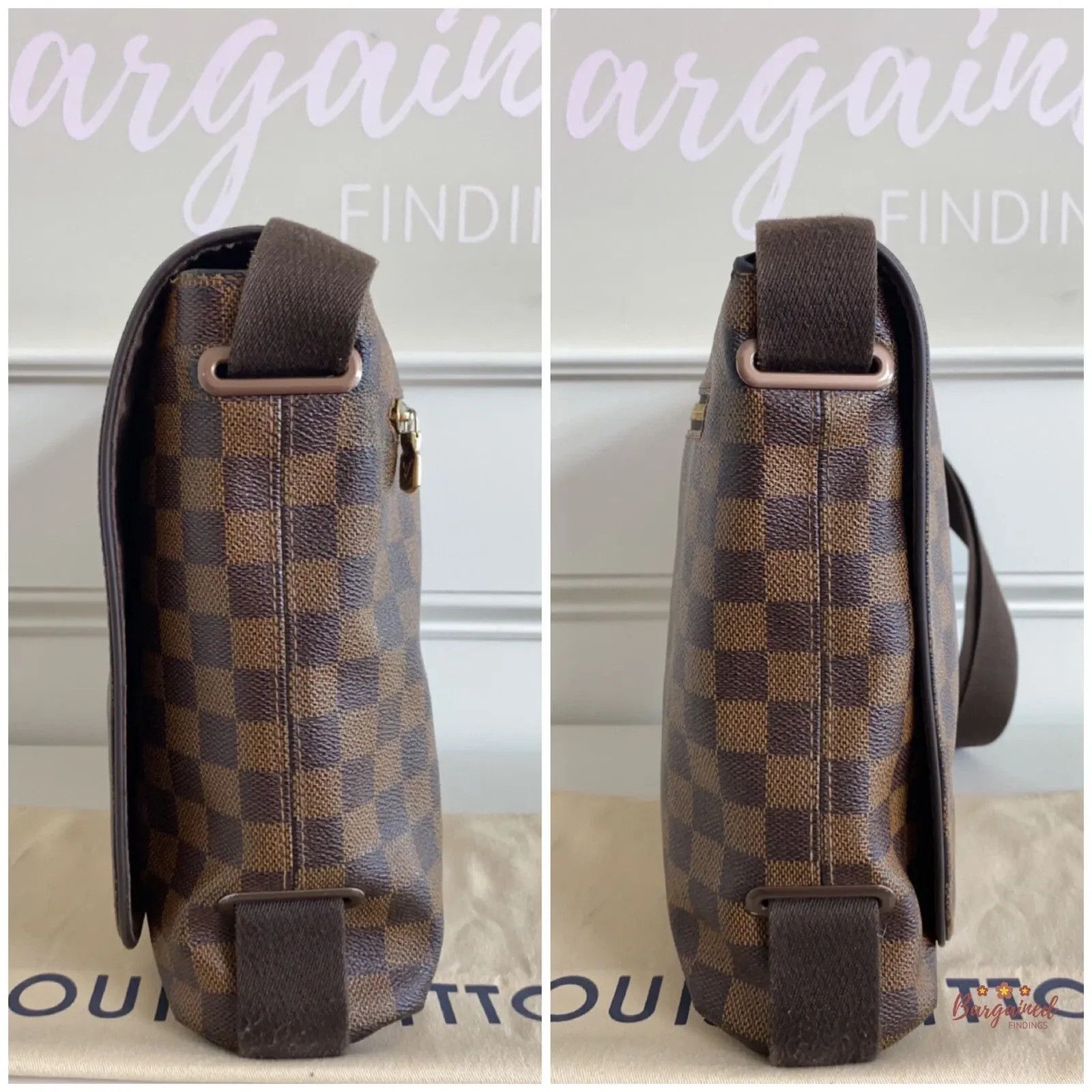 Louis Vuitton Louis Vuitton Damier Ebene Canvas Brooklyn MM Crossbody Bag Size ONE SIZE - 3 Thumbnail