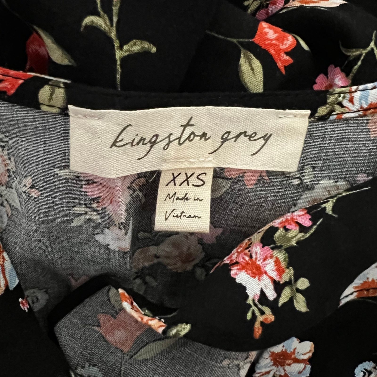 Other Kingston Grey Black Multicolor Floral Ruffled Jumpsuit, XXS Size 28" / US 6 / IT 42 - 6 Thumbnail
