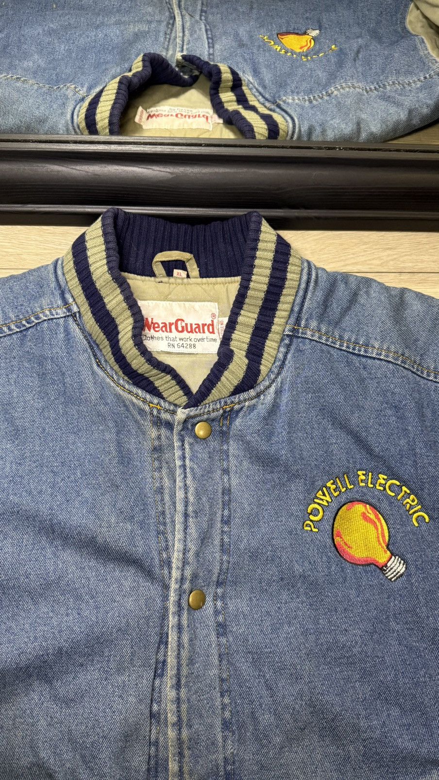 Disney Vintage/ Y2K 1990s Powell Electric Logo Denim Jacket Varsity Size US XL / EU 56 / 4 - 6 Thumbnail