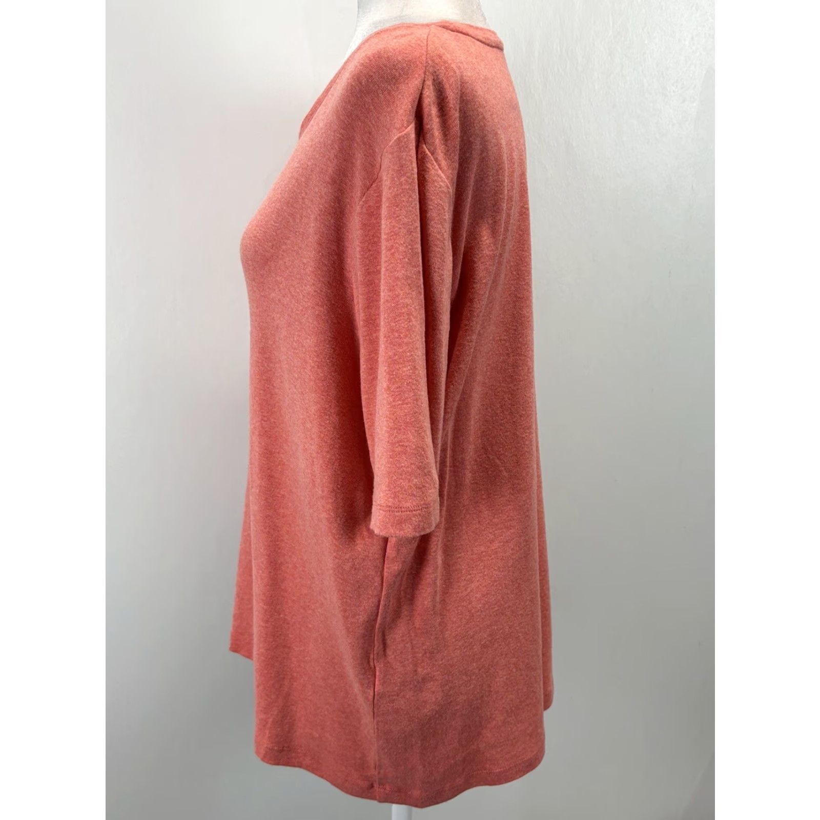 Vintage Chicos Shirt Womens XL Orange Short Sleeve Stretch Cotton Blend T-Shirt Basic Staple Cap­sul Sz 3 US Size XL / US 12-14 / IT 48-50 - 2 Thumbnail