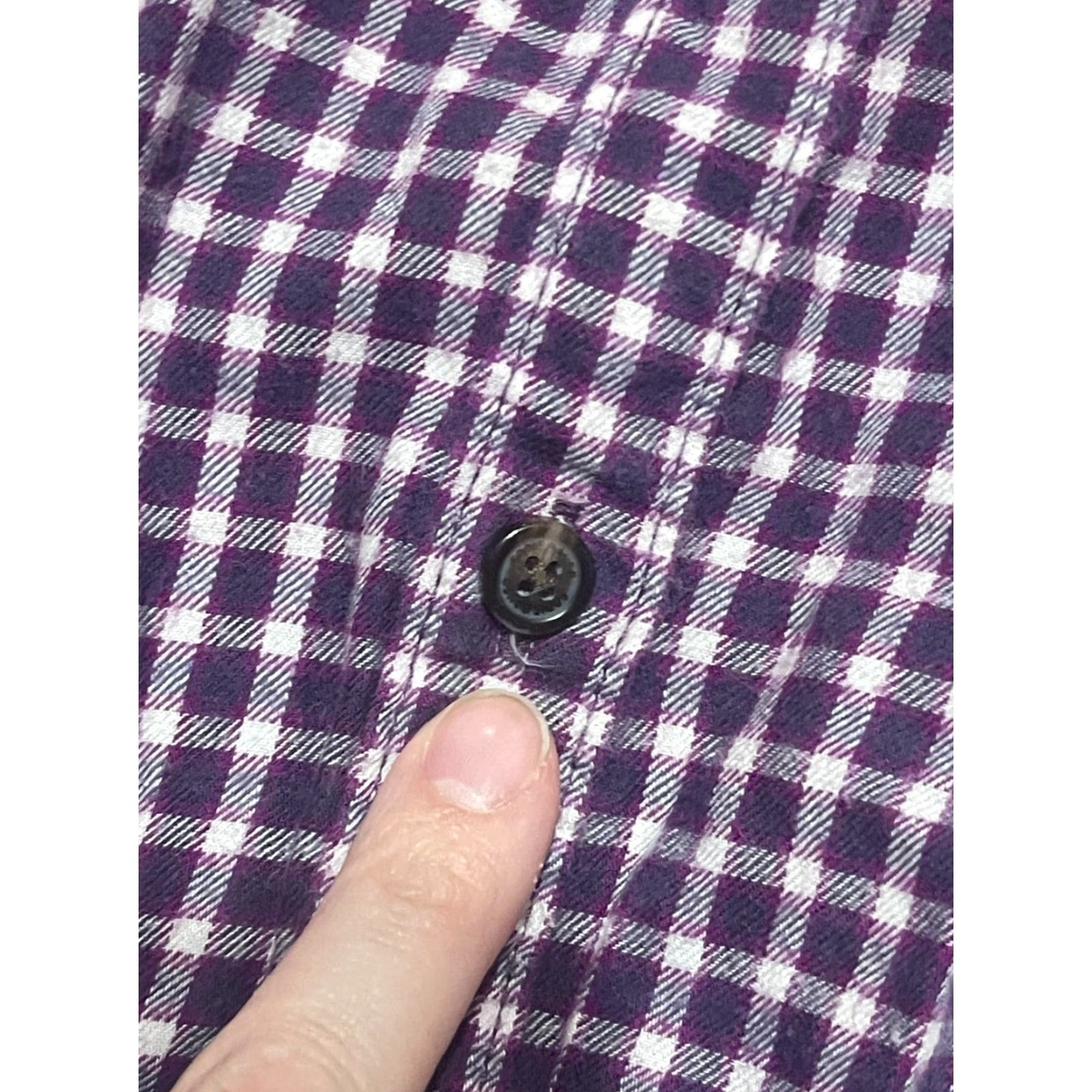 Eddie Bauer VINTAGE Eddie Bauer Shirt Women L Purple White Check Button Up Pockets Size L / US 10 / IT 46 - 5 Thumbnail
