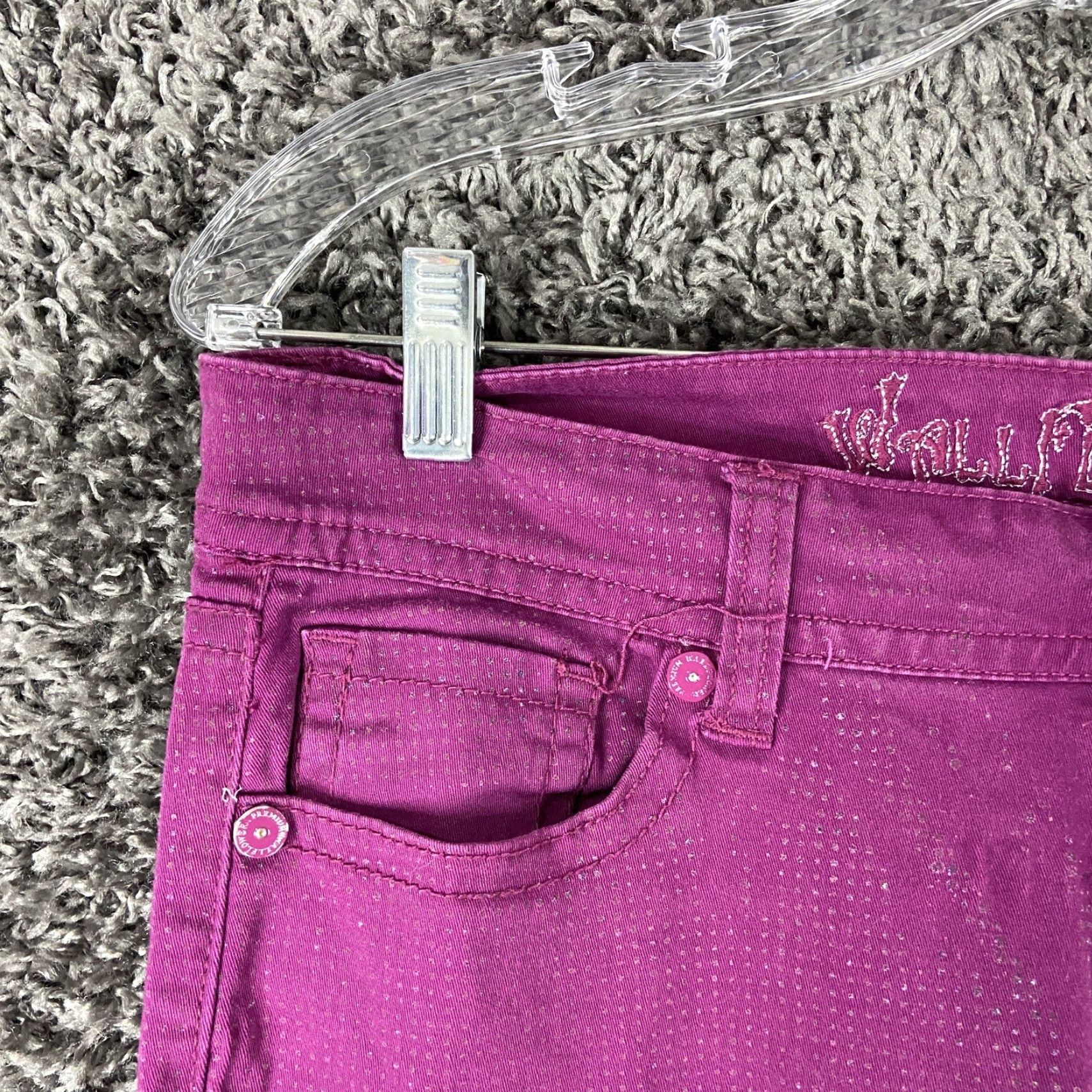 Vintage WallFlower Jeans Pants Women’s 9 Pink Sparkly Ankle Size 30" / US 8 / IT 44 - 3 Thumbnail