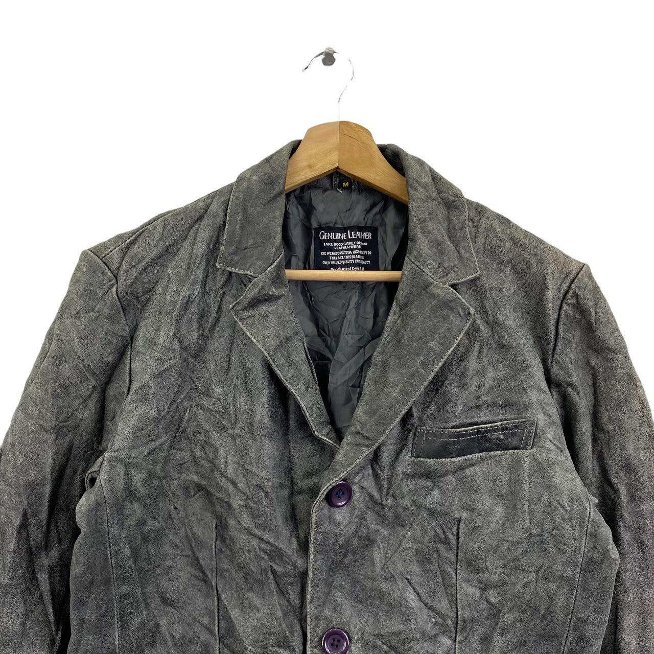 Genuine Leather Vtg 90’ GENUINE LEATHER By BBH Japan Grey Jacket Parka Size US M / EU 48-50 / 2 - 3 Thumbnail