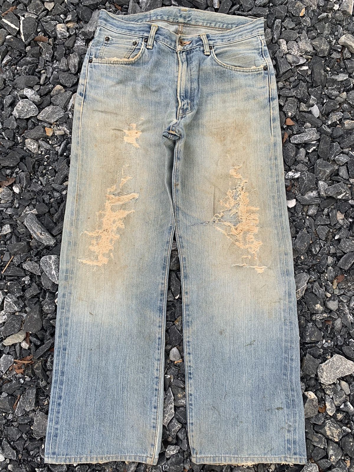 Kapital VINTAGE EDWIN 505 SELVEDGE FADED RUSTY DISTRESSED DENIM Size US 31 - 3 Thumbnail