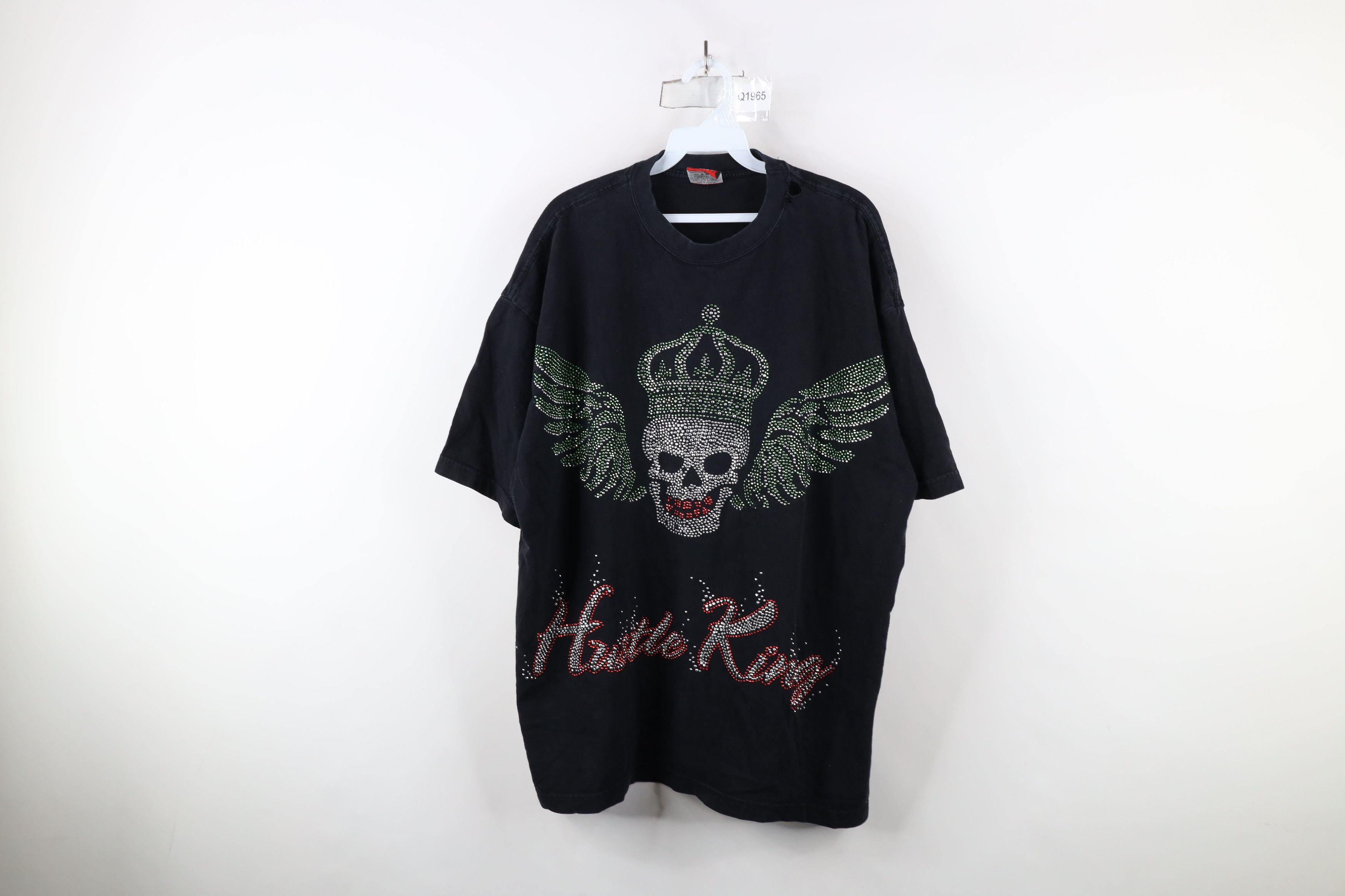 Vintage Vintage Y2K Streetwear King Sequin Skull Wings T-Shirt Size US XXL / EU 58 / 5 - 1 Thumbnail