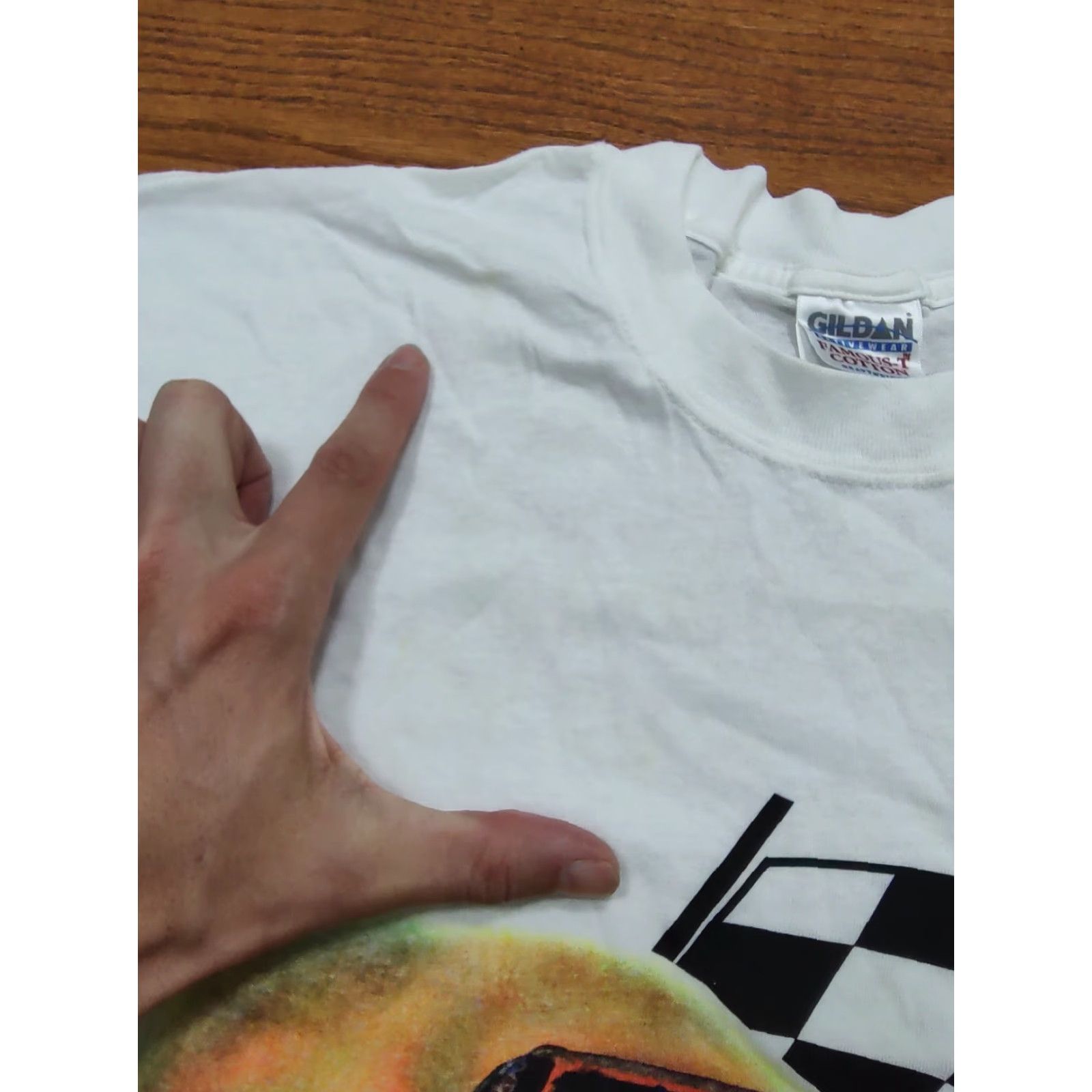 NASCAR VINTAGE Union 76 NASCAR Racing Fuel White T-Shirt Tee XL Crew Neck Short Sleeve Men's 90s White Yellowing Size US M / EU 48-50 / 2 - 3 Thumbnail