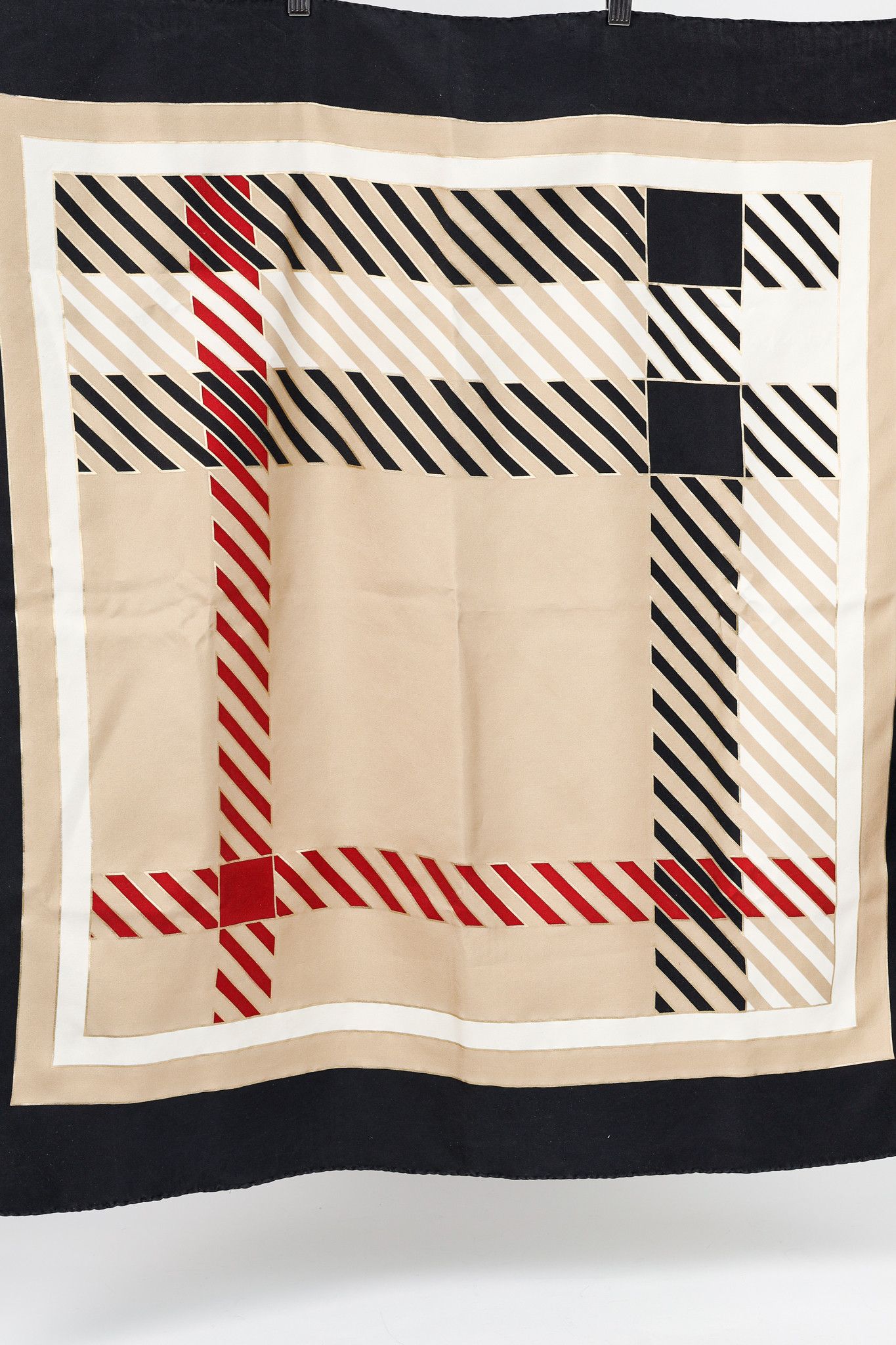 Burberry Burberry Champagne-Gold and Black Metallic Check Silk Scarf Size ONE SIZE - 2 Thumbnail