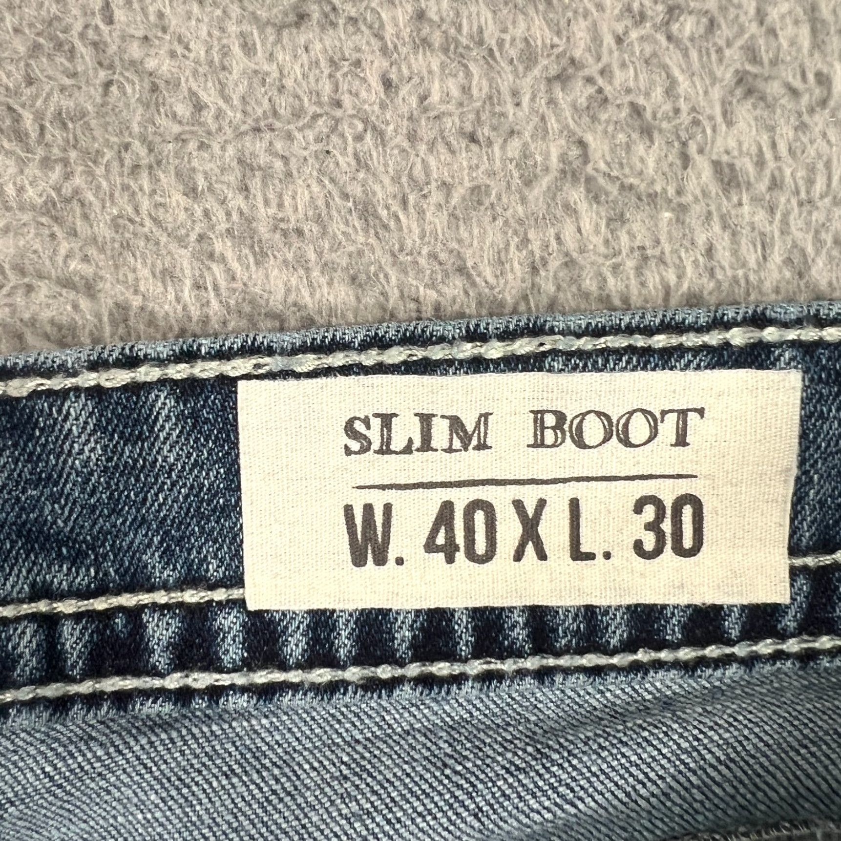 Vintage VINTAGE TK AXEL Mens Jeans 40x30 Slim Bootcut Stretch Denim Medium Wash Blue Mens Size US 40 / EU 56 - 7 Thumbnail