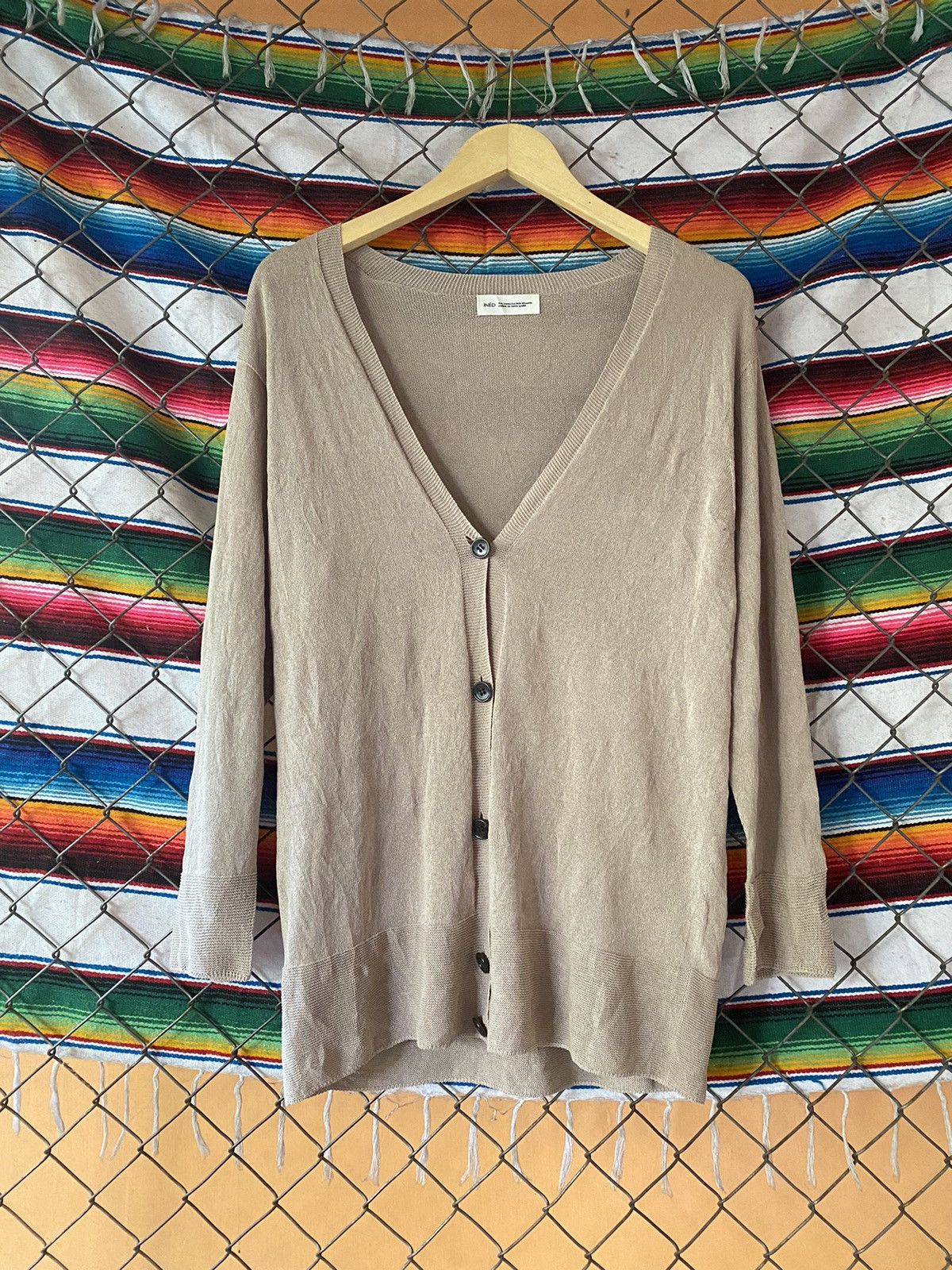 image of Ined By Yohji Yamamoto Cardigan in Cream, Women's (Size Medium)