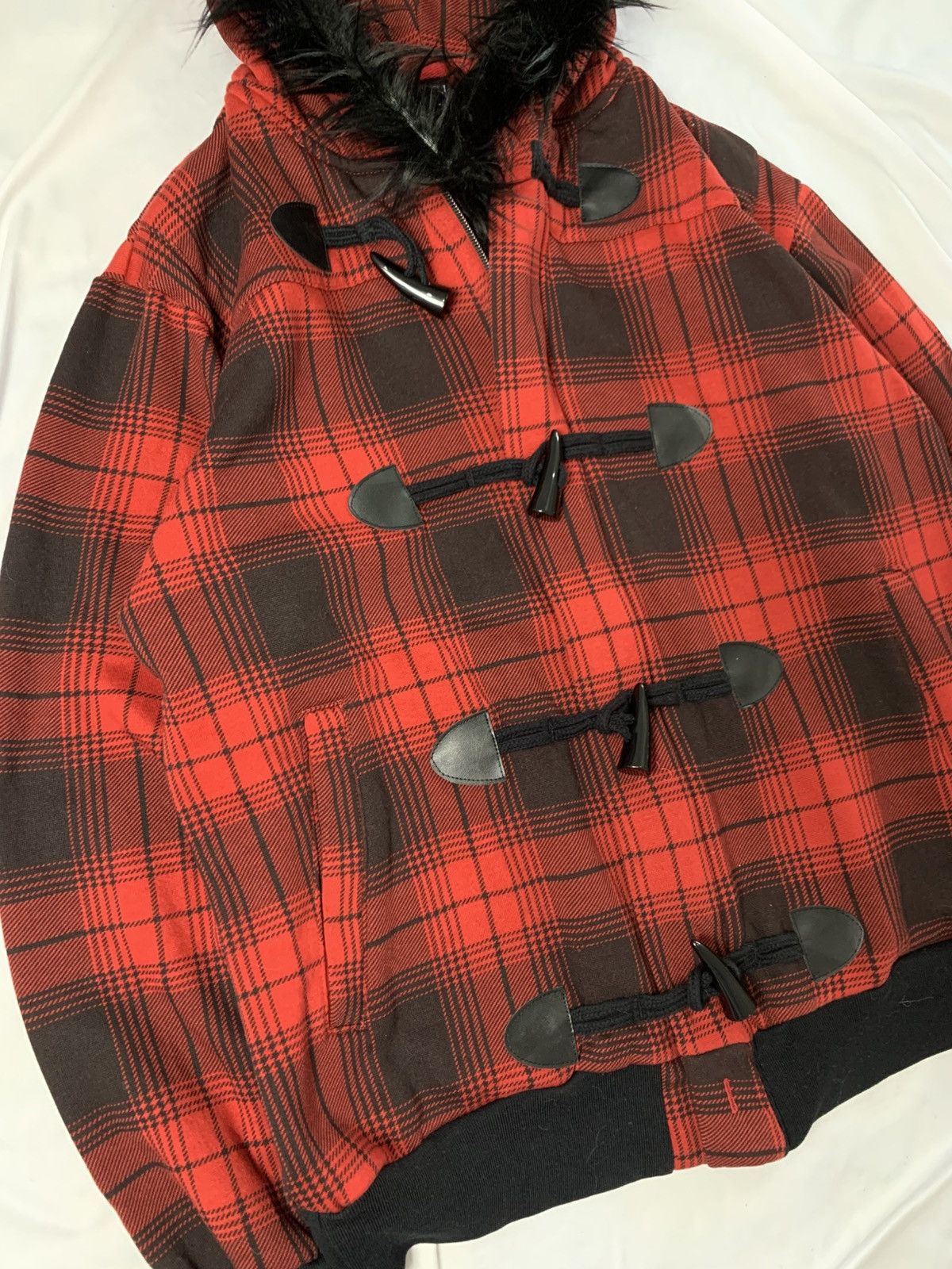 Le Grande Bleu (L.G.B.) Fur hoodie japanese style tartan vkei unfefined ifsx Size US L / EU 52-54 / 3 - 4 Thumbnail