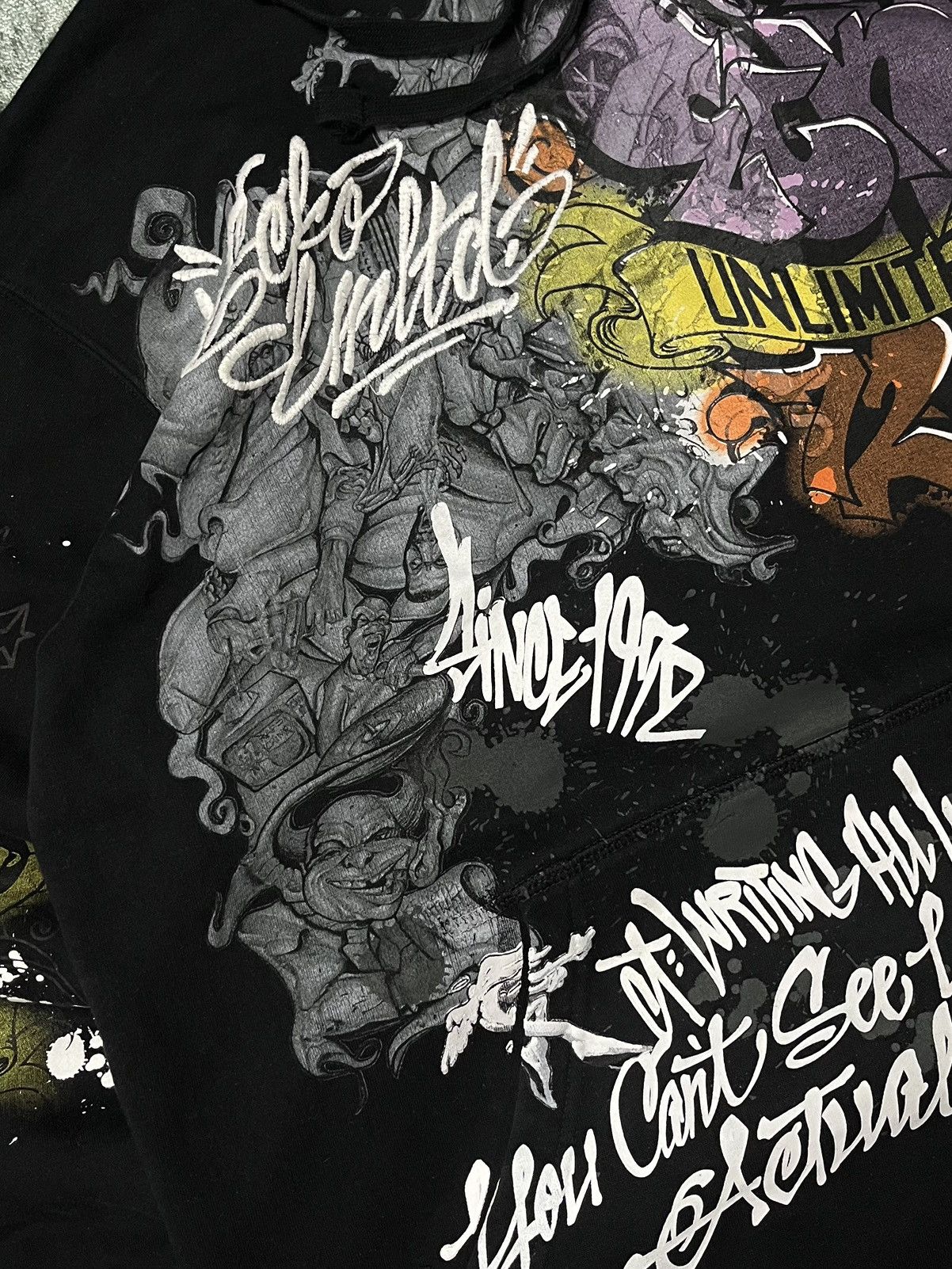 Ecko Unltd. Ecko Unltd. Vintage Pullover Hoodie – Black Graffiti Size XL Size US XL / EU 56 / 4 - 3 Thumbnail