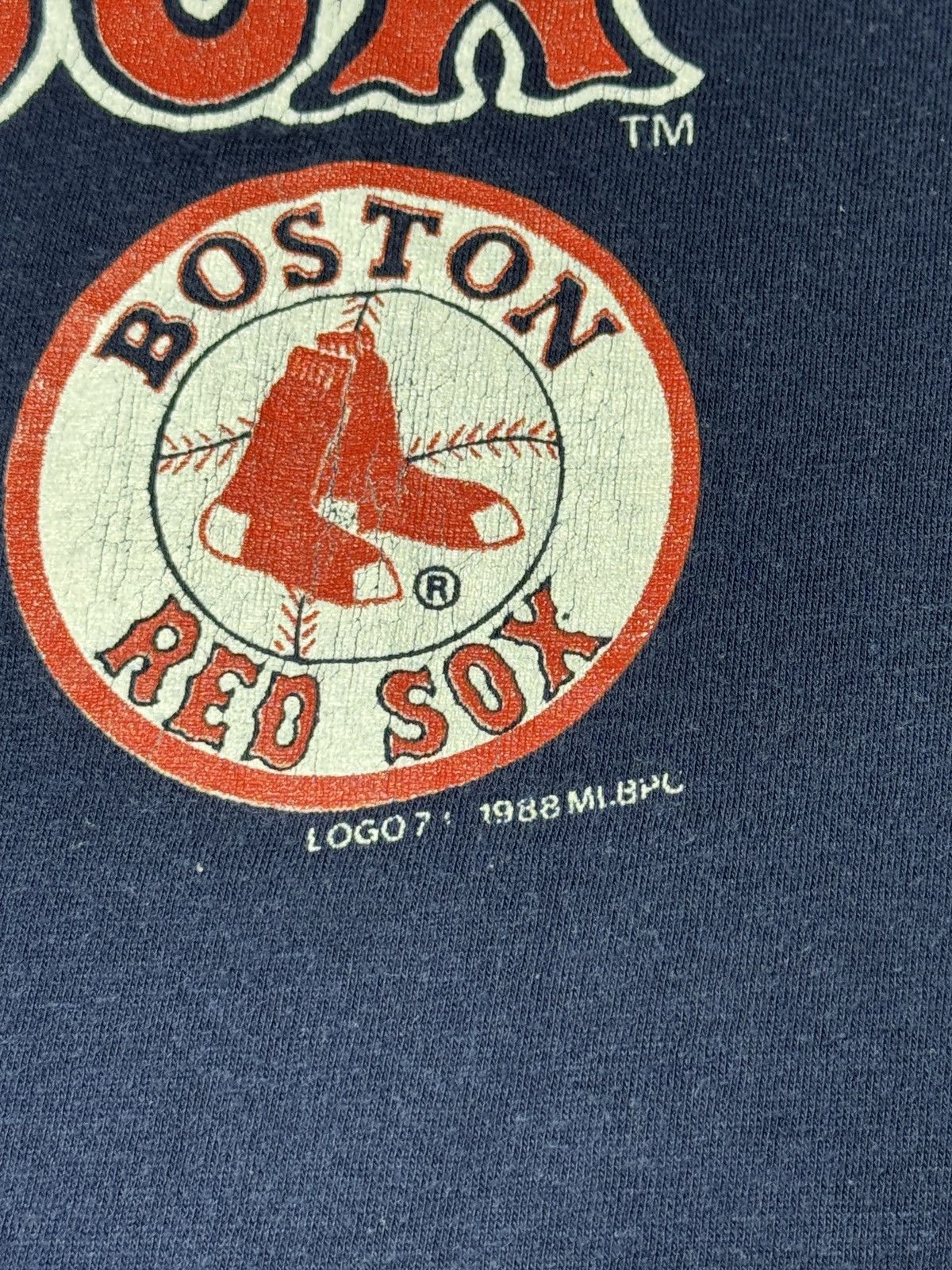 Logo 7 Boston Red Sox Retro MLB 80s Baseball L/XL 21x28 T Shirt Size US L / EU 52-54 / 3 - 3 Thumbnail