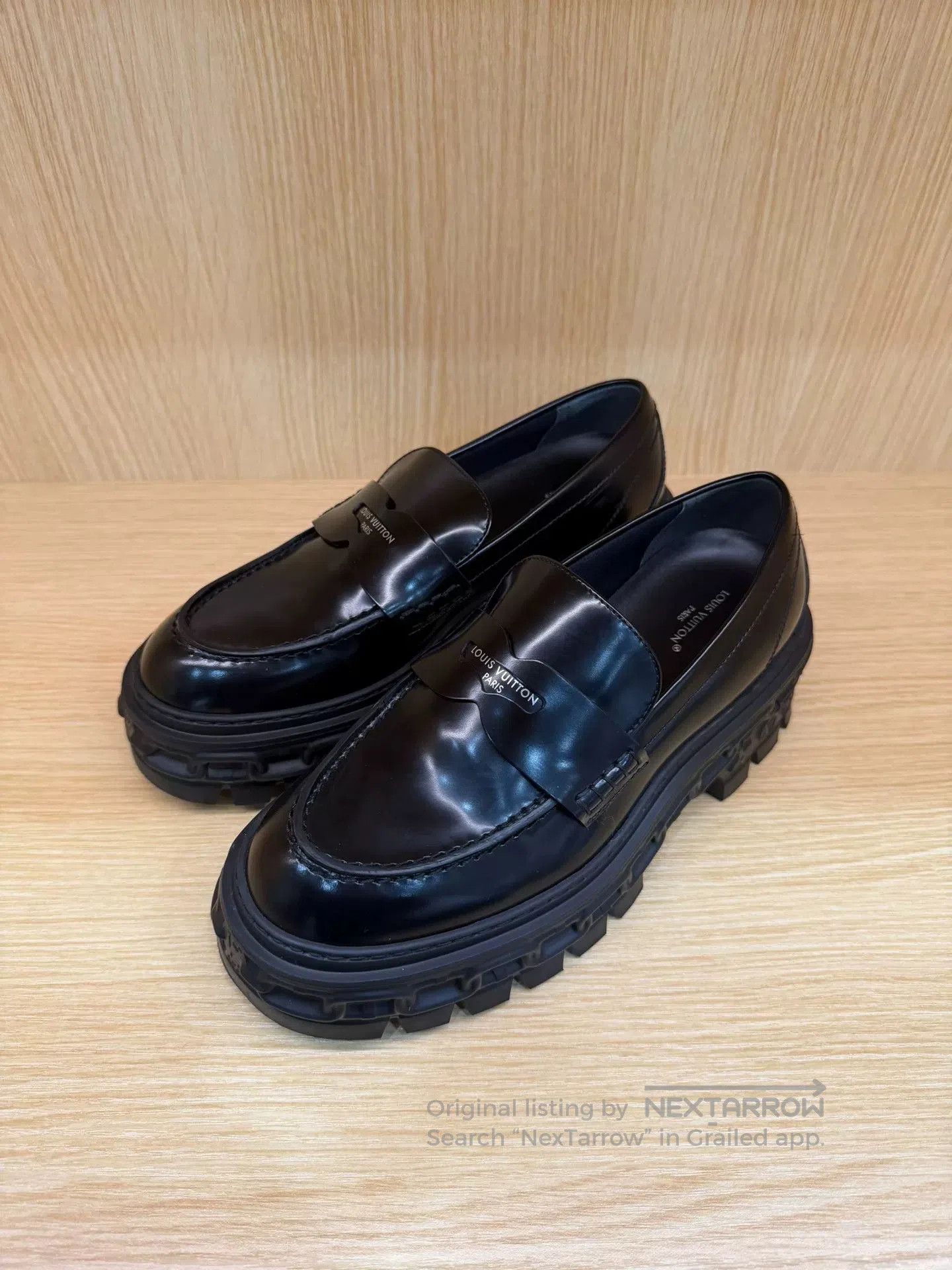 Louis Vuitton LV Record Embossed Loafers. Size US 5 / IT 35 - 1 Thumbnail