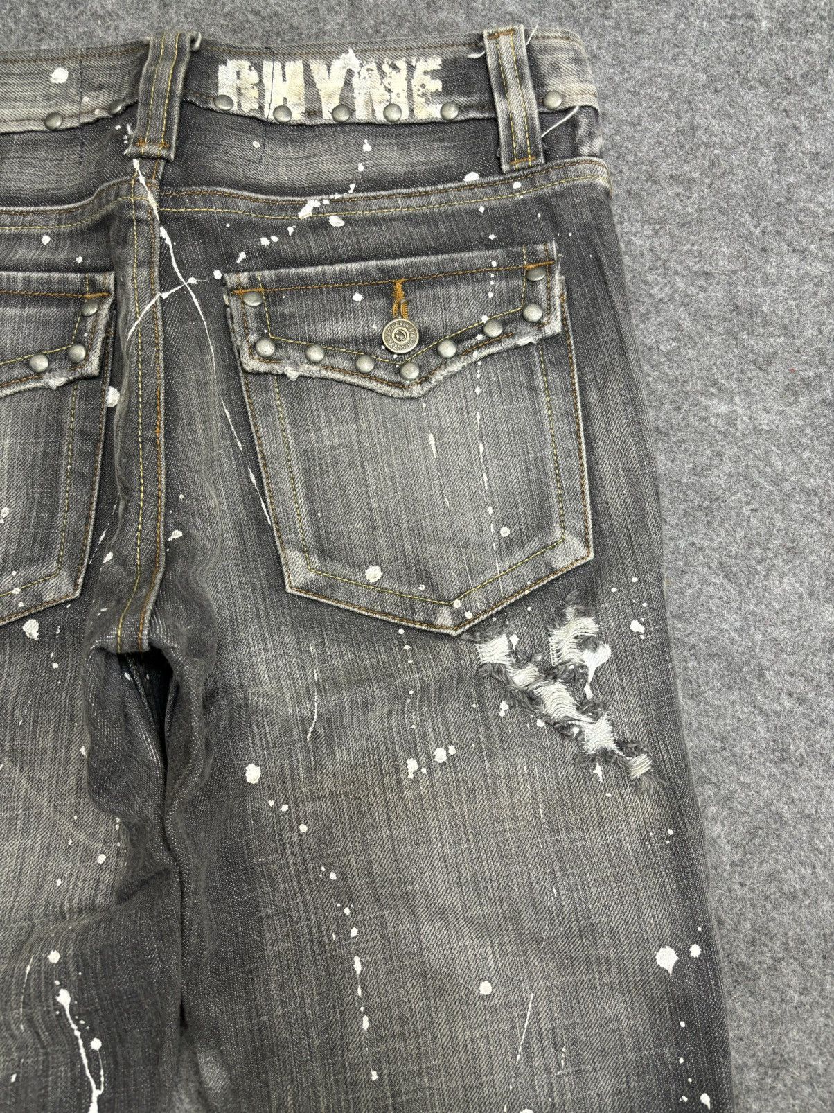 Seditionaries 💥FLARE💥 RHYME Japan Painter Spiky Distressed Denim F566 Size US 28 / EU 44 - 13 Thumbnail