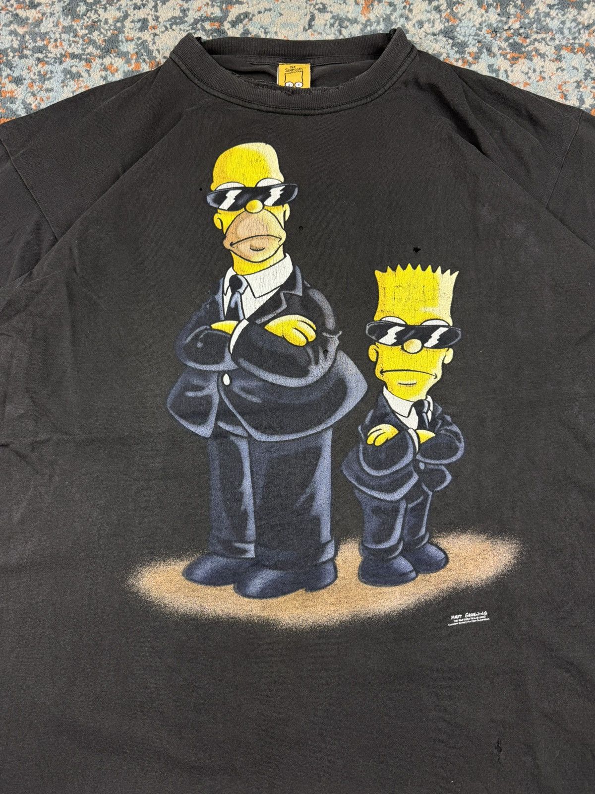Vintage Vintage 90s The Simpsons agents graphic tee distressed faded Size US XL / EU 56 / 4 - 5 Thumbnail