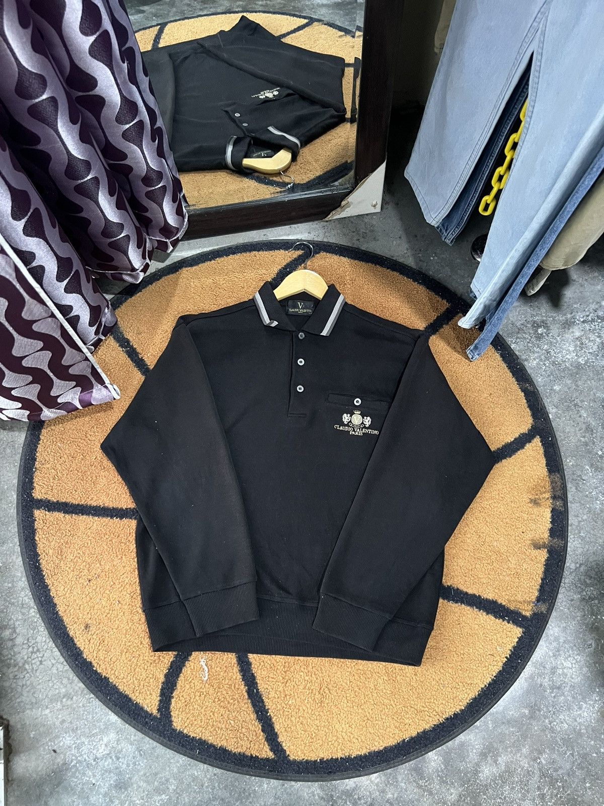 🔥Vintage Claudio Valentino Long Sleeve Polo