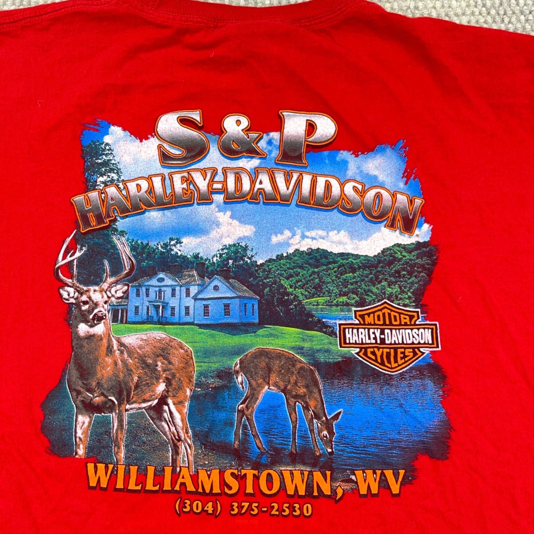 Harley Davidson Harley Davidson Shirt Men XL Red Tee Biker Motorcycle Nature Deer Y2K Retro Size US XL / EU 56 / 4 - 4 Thumbnail