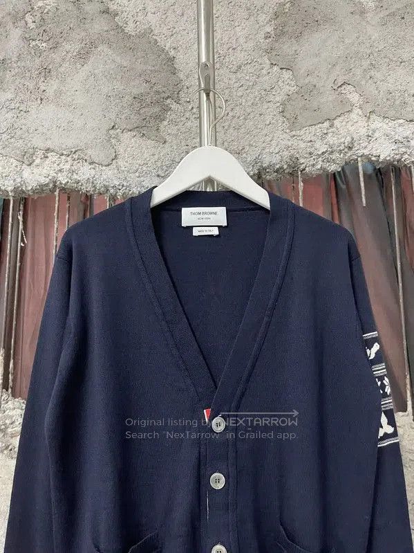 Thom Browne Thom Browne Blue Long Sleeve Cardigan for Men . Size US M / EU 48-50 / 2 - 2 Thumbnail