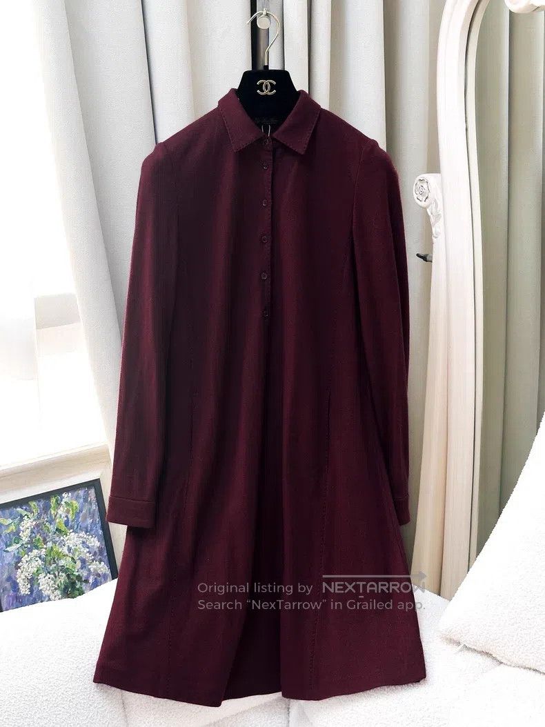 Loro Piana Loro Piana Burgundy Shirt Dress Size XS / US 0-2 / IT 36-38 - 1 Thumbnail