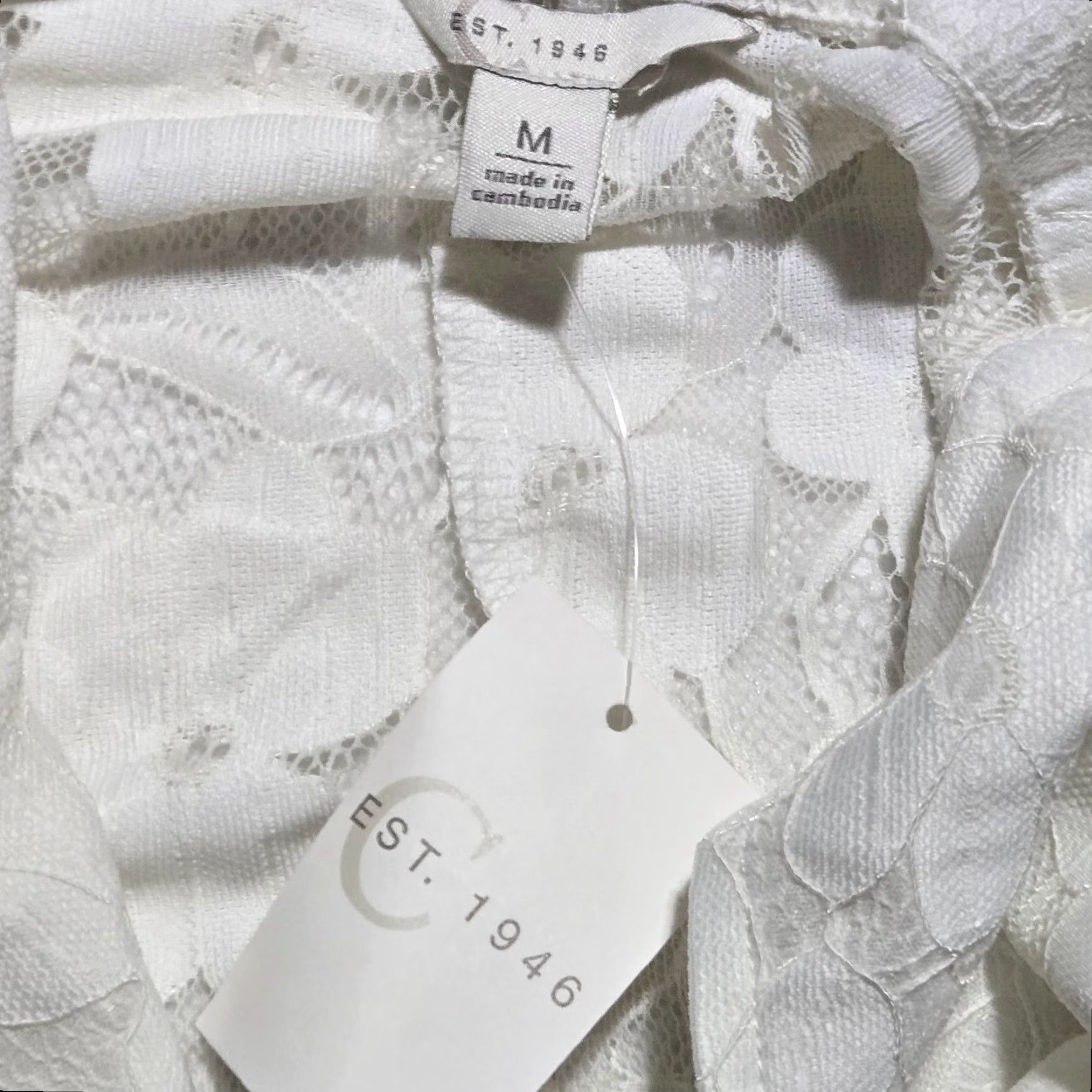 Vintage Cato Blouse Open Front Collared Cardigan Womens M White NEW Est. 1946 Size M / US 6-8 / IT 42-44 - 4 Thumbnail