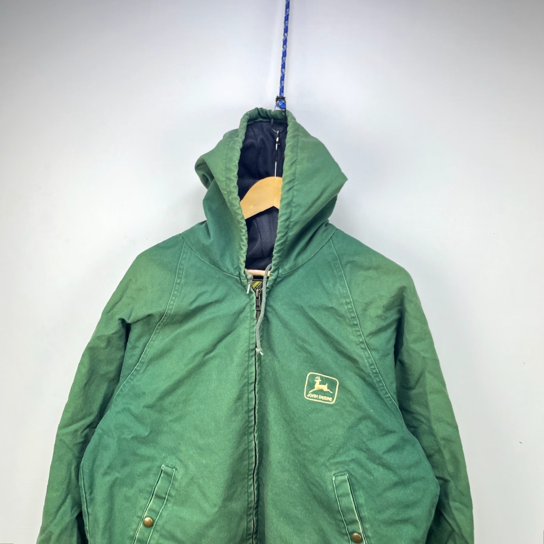 John Deere Vintage John Deere Jacket Bomber Jacket Men L Green Cotton Blend Hooded Thermal Zip-Up Size US L / EU 52-54 / 3 - 2 Thumbnail