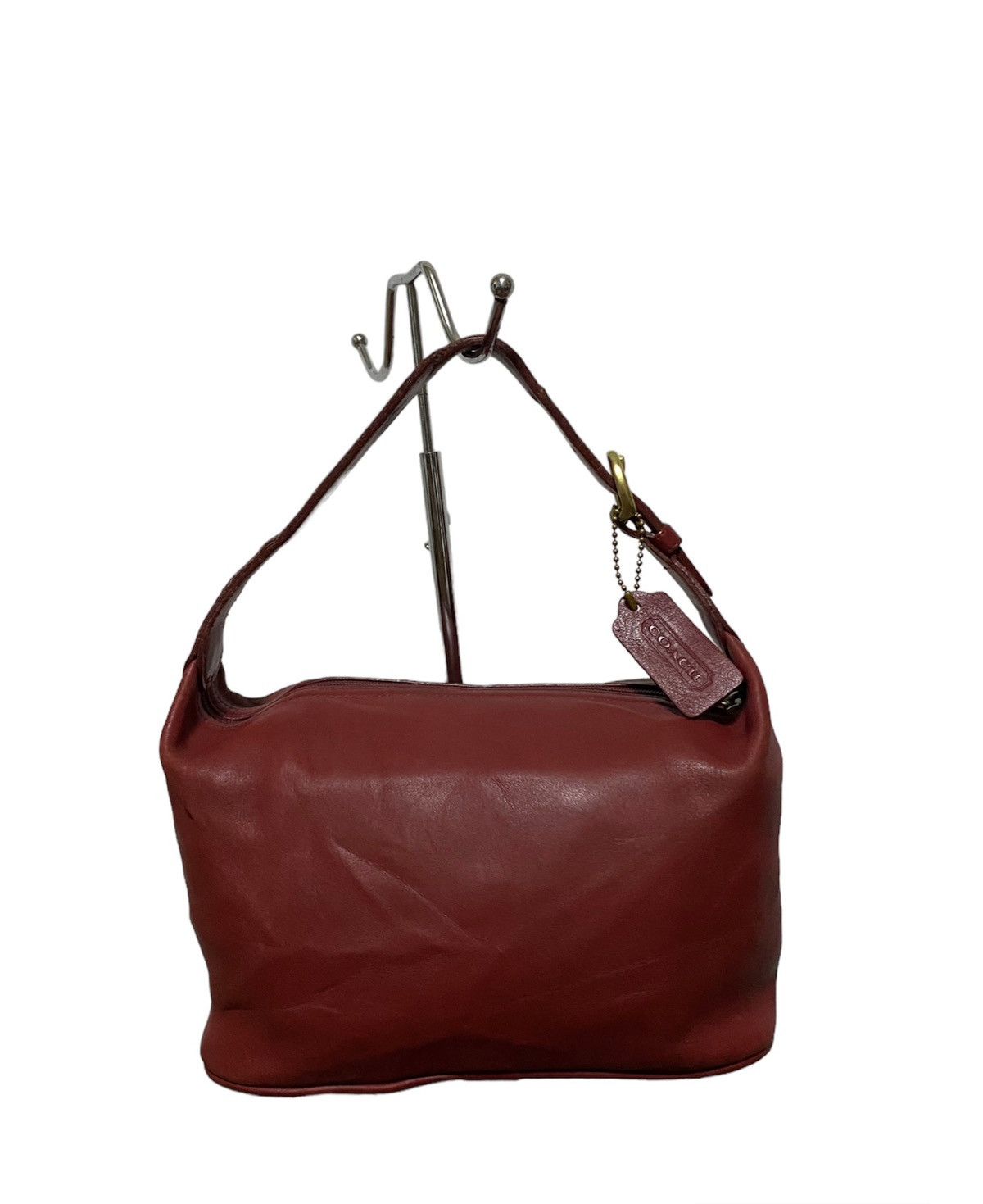 image of Vintage Coach Leather Shoulderbag Handbag in Red, Women's