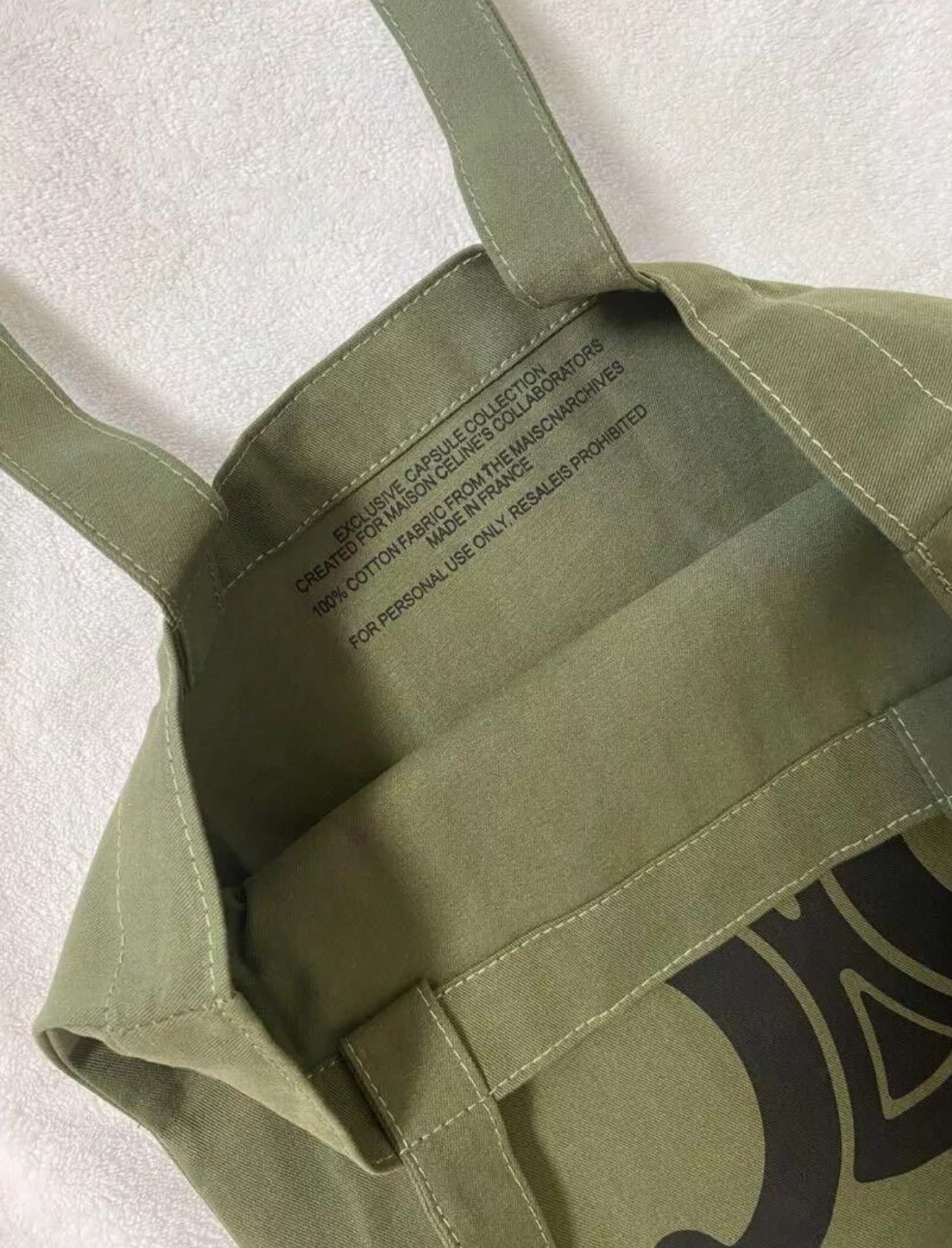 Celine Céline Tote Bag – Kaki Green Leather – 38x35 cm – Great Cond Size ONE SIZE - 2 Thumbnail