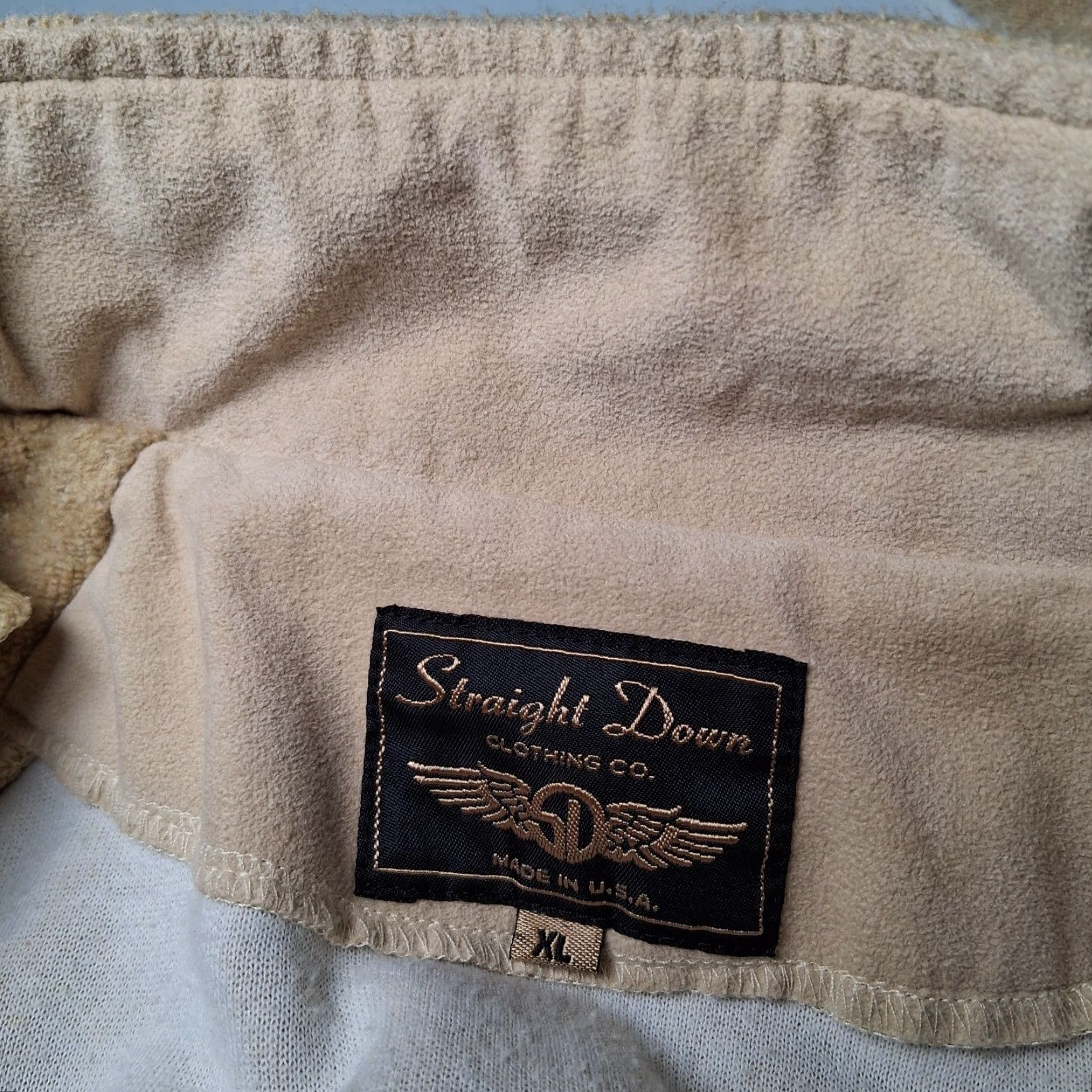 CLOT VINTAGE Straight Down Fleece Jacket Men XL Tan Pullover 1/4 Zip 1/4 Zip Stand-Up Collar Casual Winter USA Made Beige/Tan Terr y Cloth Cotton Blend Size US XL / EU 56 / 4 - 4 Thumbnail