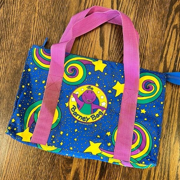 image of Vintage 90's Barney Book Bag in Blue, Men's