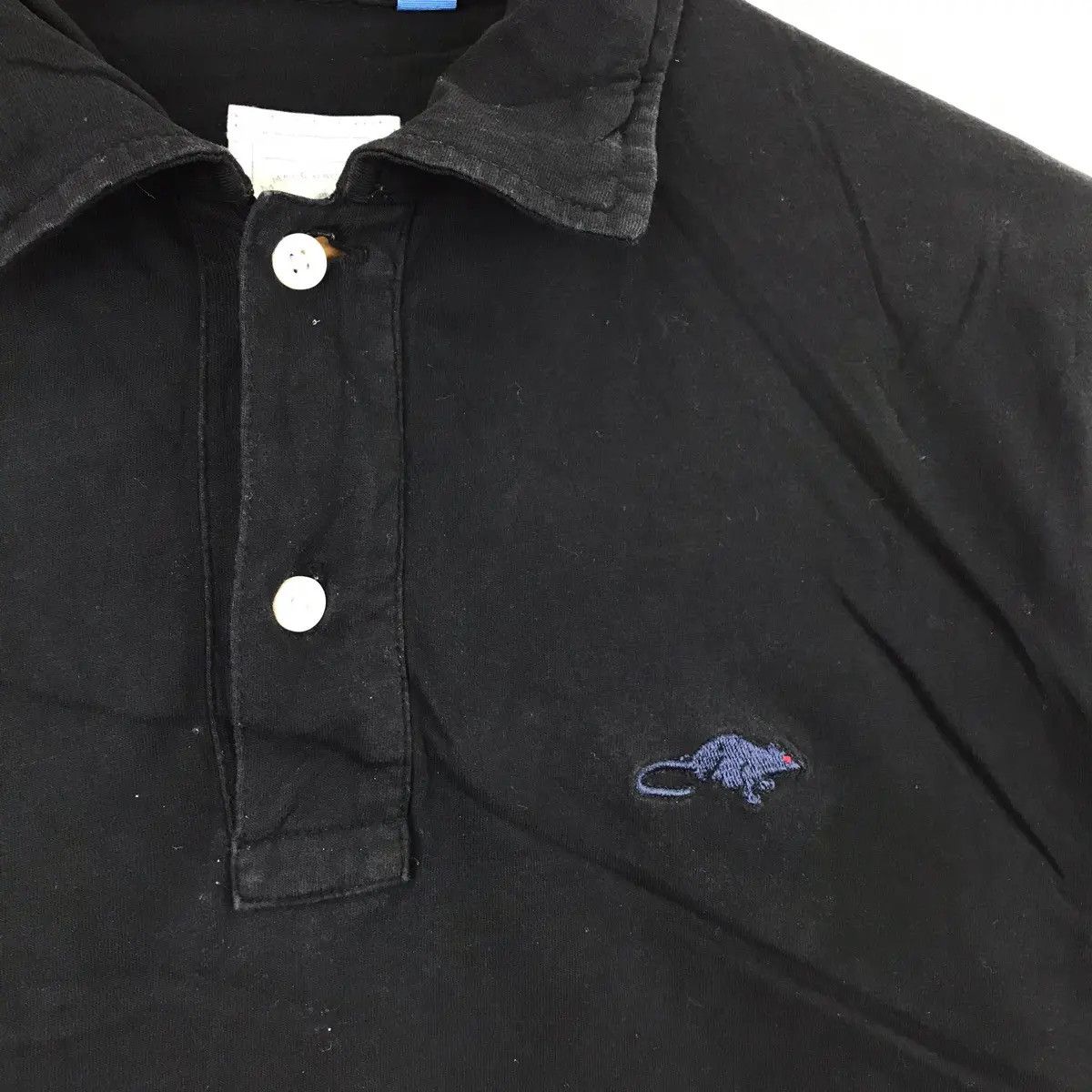 Vtg MARC JACOBS Stinky Rat Plain Black Polo Tee Shirt