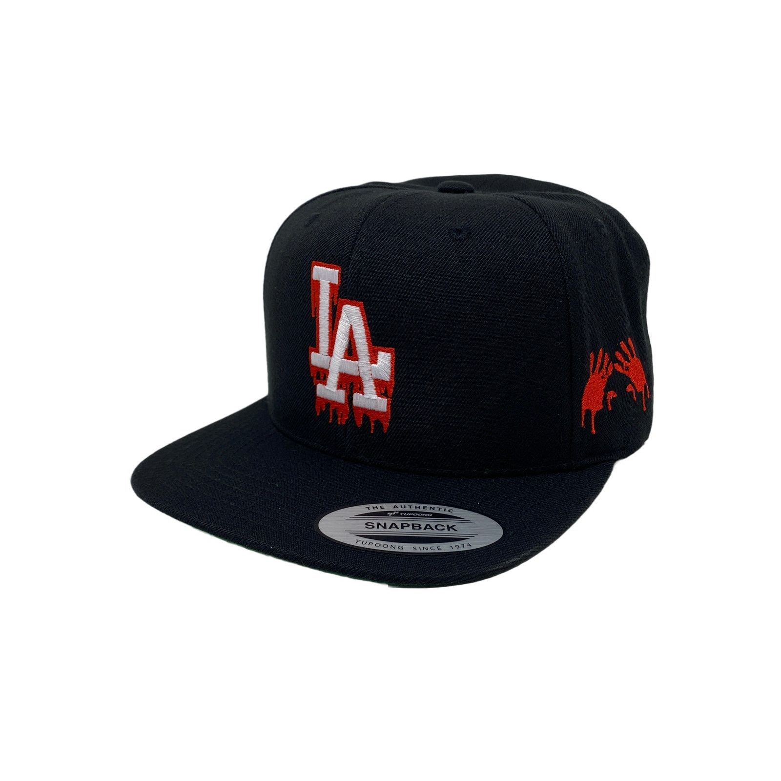 Other Los Angeles LA Drip (White/Red) Bloody Hands Snapback Hat Size ONE SIZE - 2 Thumbnail