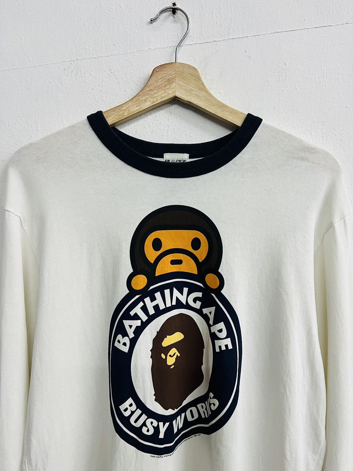 Bape Bape x Baby Milo College Logo Longsleeve Tee Size US M / EU 48-50 / 2 - 2 Thumbnail