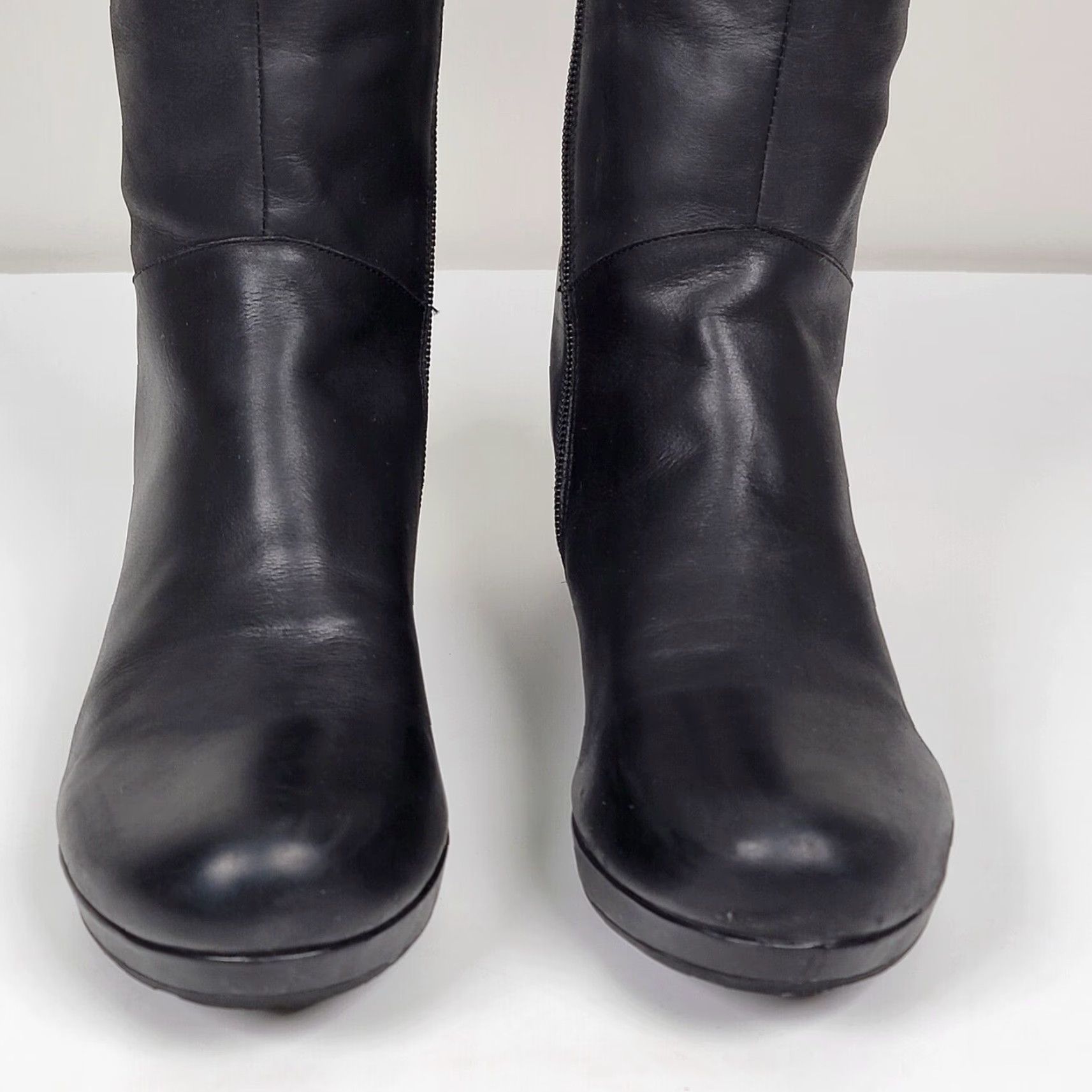 Vintage VINTAGE Yiga Knee High Black Leather Womens Size 10 Wedge Boots by Chocolat Blu Blade Boots Size US 10 / IT 40 - 2 Thumbnail