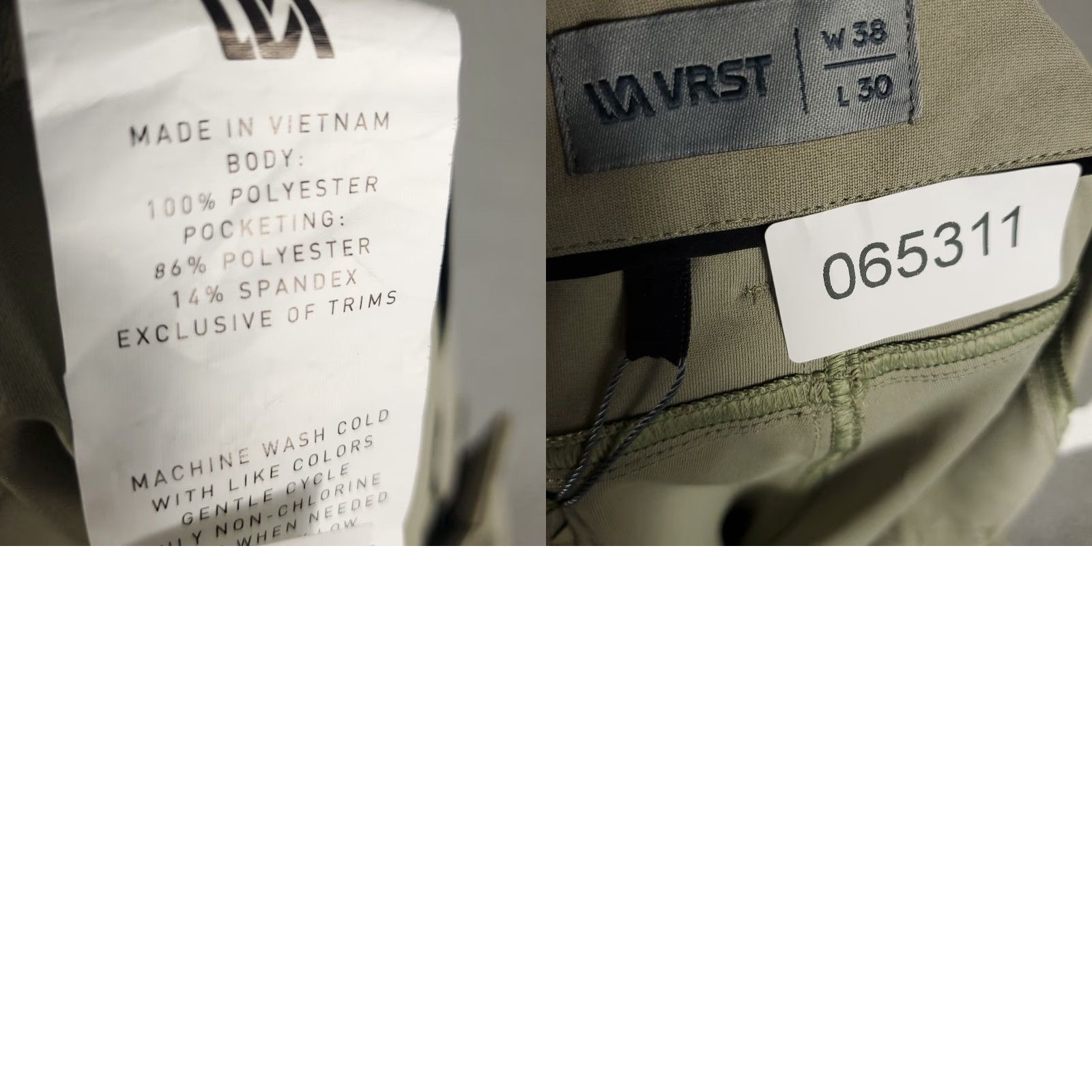 Vintage VRST Mens Pants 38x26 Khaki Beige Stretch 5-Pocket Chino Trousers Regular Straight Size US 38 / EU 54 - 8 Thumbnail