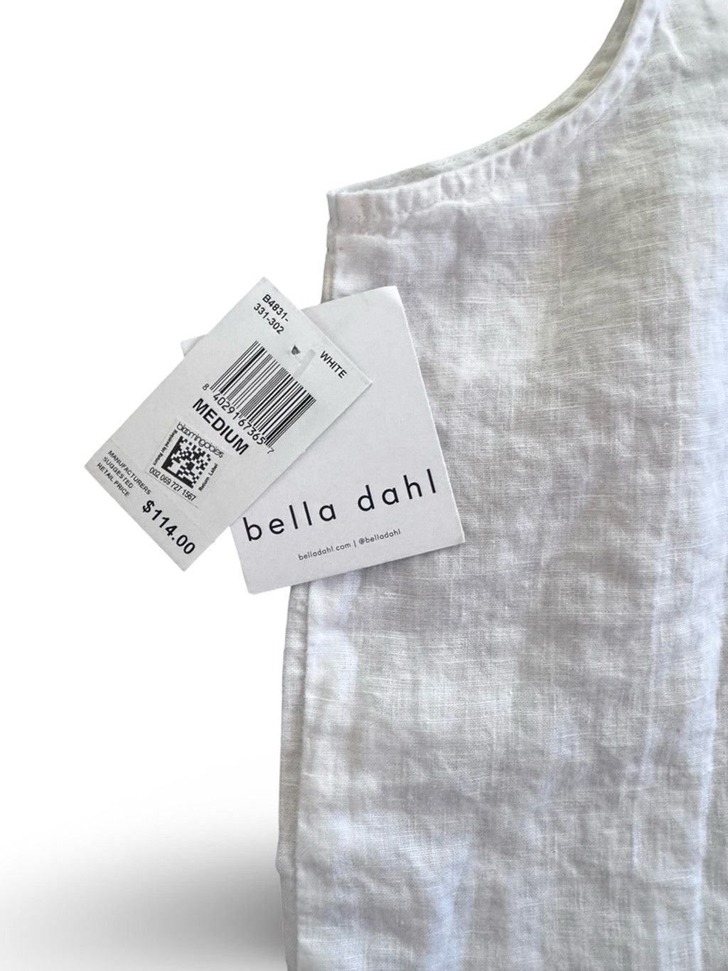 Bella Dahl Bella Dahl Women’s White Linen Crop Tank Top - Medium, NWT Size M / US 6-8 / IT 42-44 - 6 Thumbnail