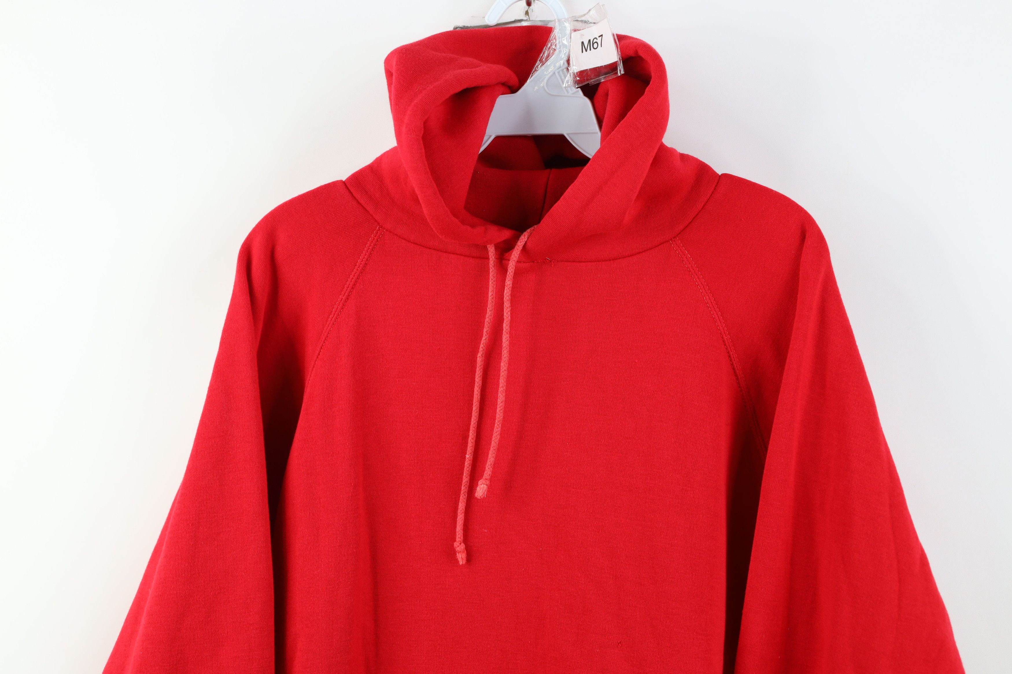 Vintage Vintage 70s Streetwear Boxy Fit Hoodie Sweatshirt Red USA Size US S / EU 44-46 / 1 - 2 Thumbnail