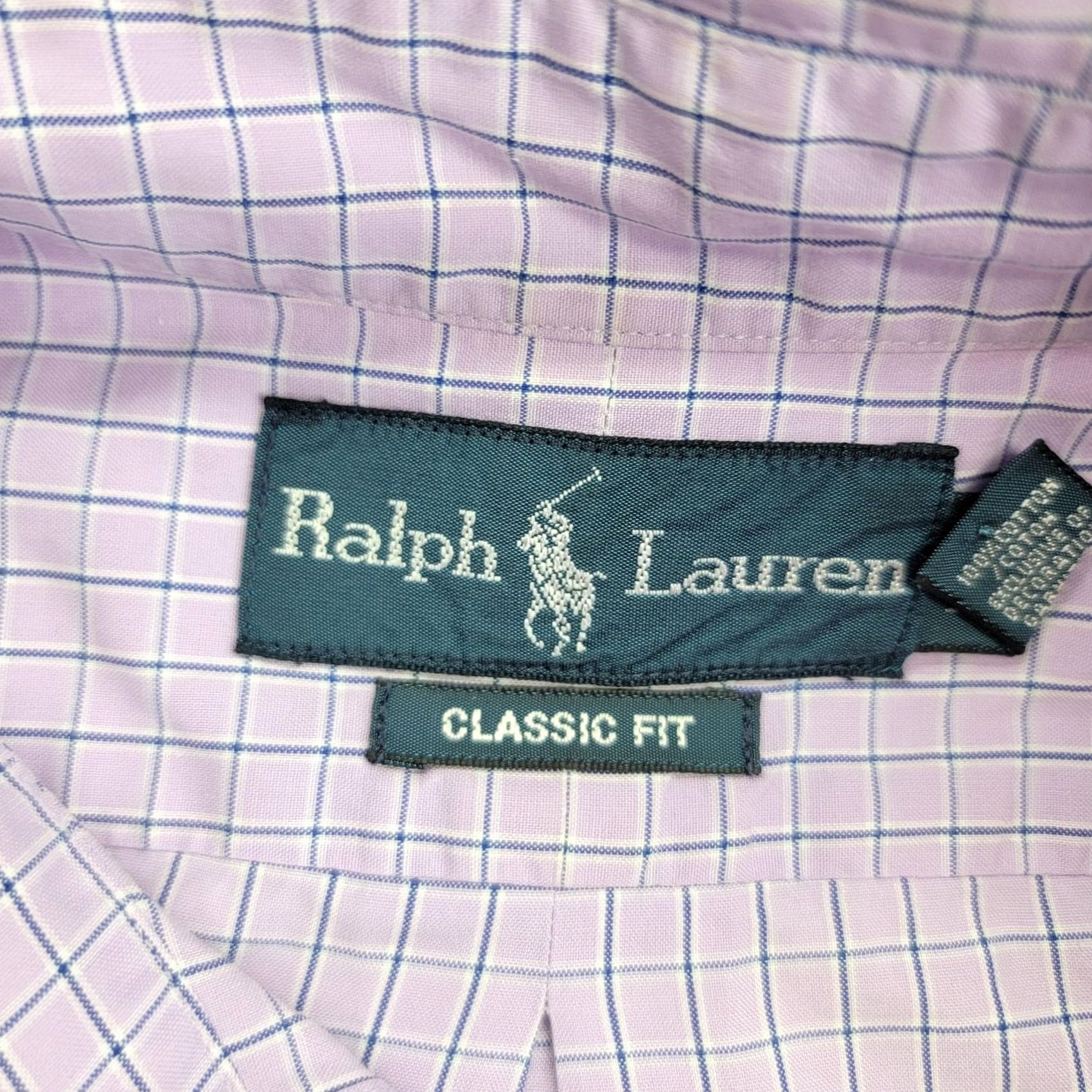 Ralph Lauren Ralph Lauren Shirt Mens Large Purple Check Classic Fit Button-Down Pony Logo Embroidered Short Sleeve Size US L / EU 52-54 / 3 - 4 Thumbnail