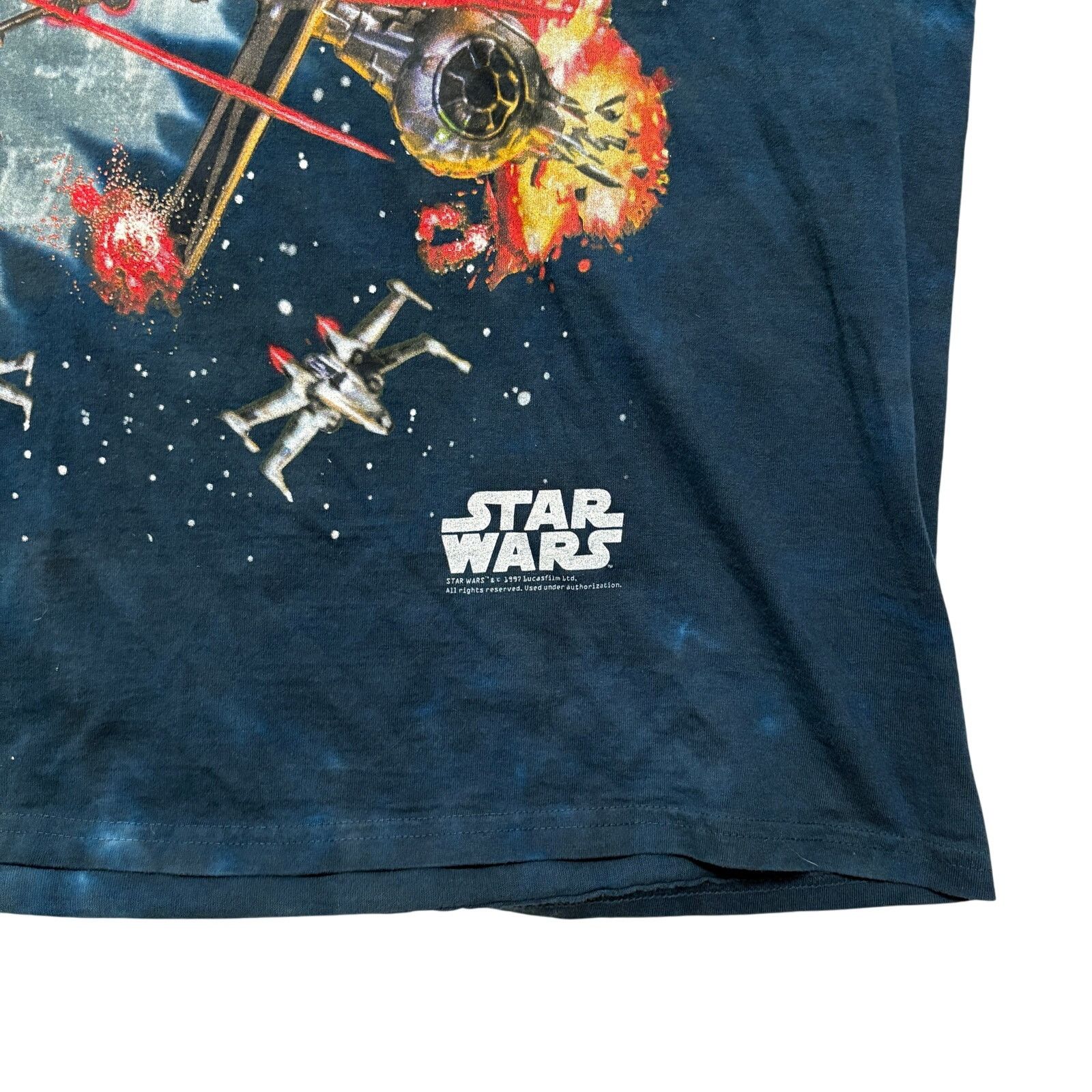 Liquid Blue VTG 90s Star Wars Millennium Falcon Liquid Blue T-Shirt XXL Size US L / EU 52-54 / 3 - 2 Thumbnail