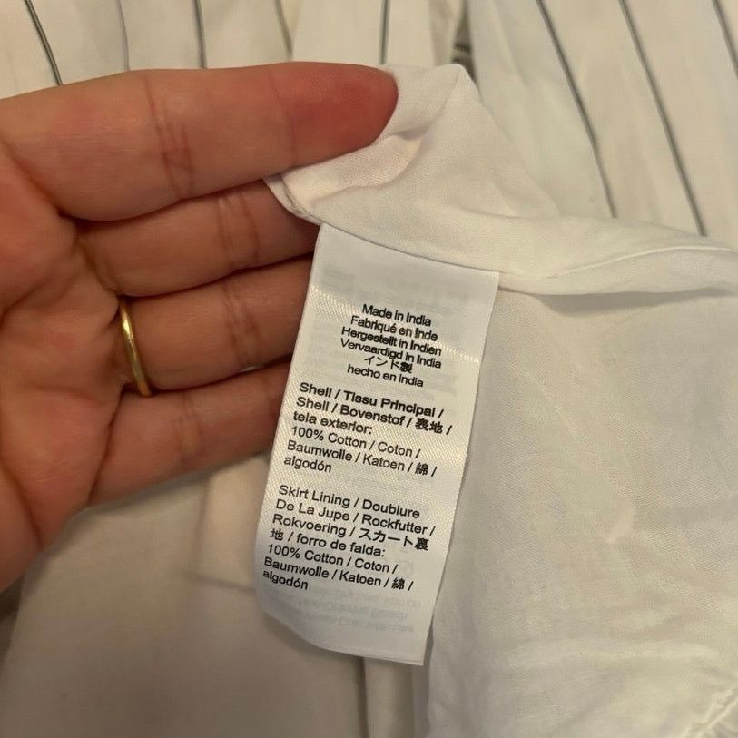 Madewell NWT Madewell Bubble-Hem Mini Shirtdress Pinstripe White XS Size XS / US 0-2 / IT 36-38 - 7 Thumbnail