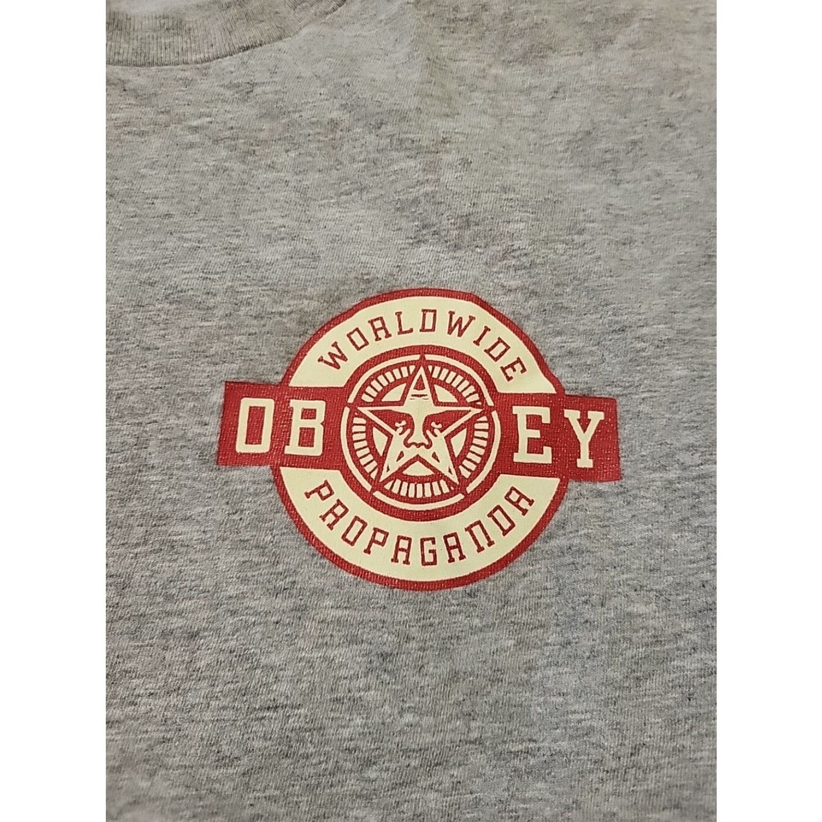 Obey Obey Tshirt Worldwide Propaganda Large Gray Short Sleeve Size US L / EU 52-54 / 3 - 3 Thumbnail