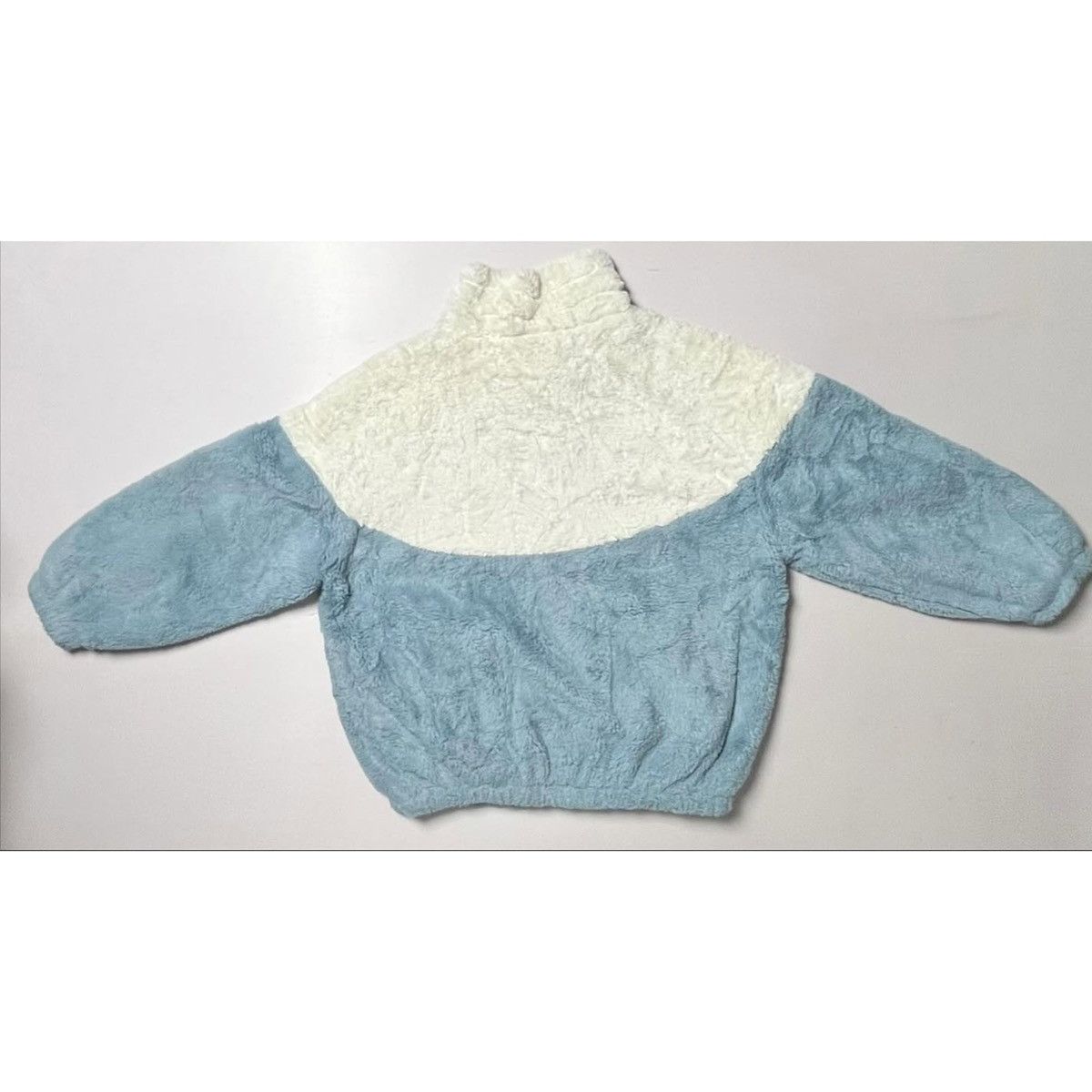 Other Blue & White Fleece Zip Jacket with Heart Patch Size XL / US 12-14 / IT 48-50 - 2 Thumbnail