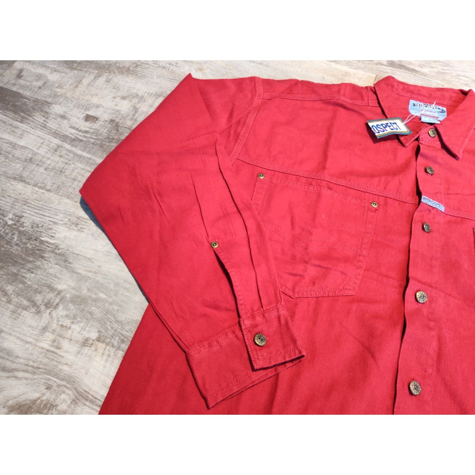 YOKE VINTAGE Introspect Western Long Sleeve Button Up Shirt Mens L Red Cowboy 90s Size US L / EU 52-54 / 3 - 3 Thumbnail