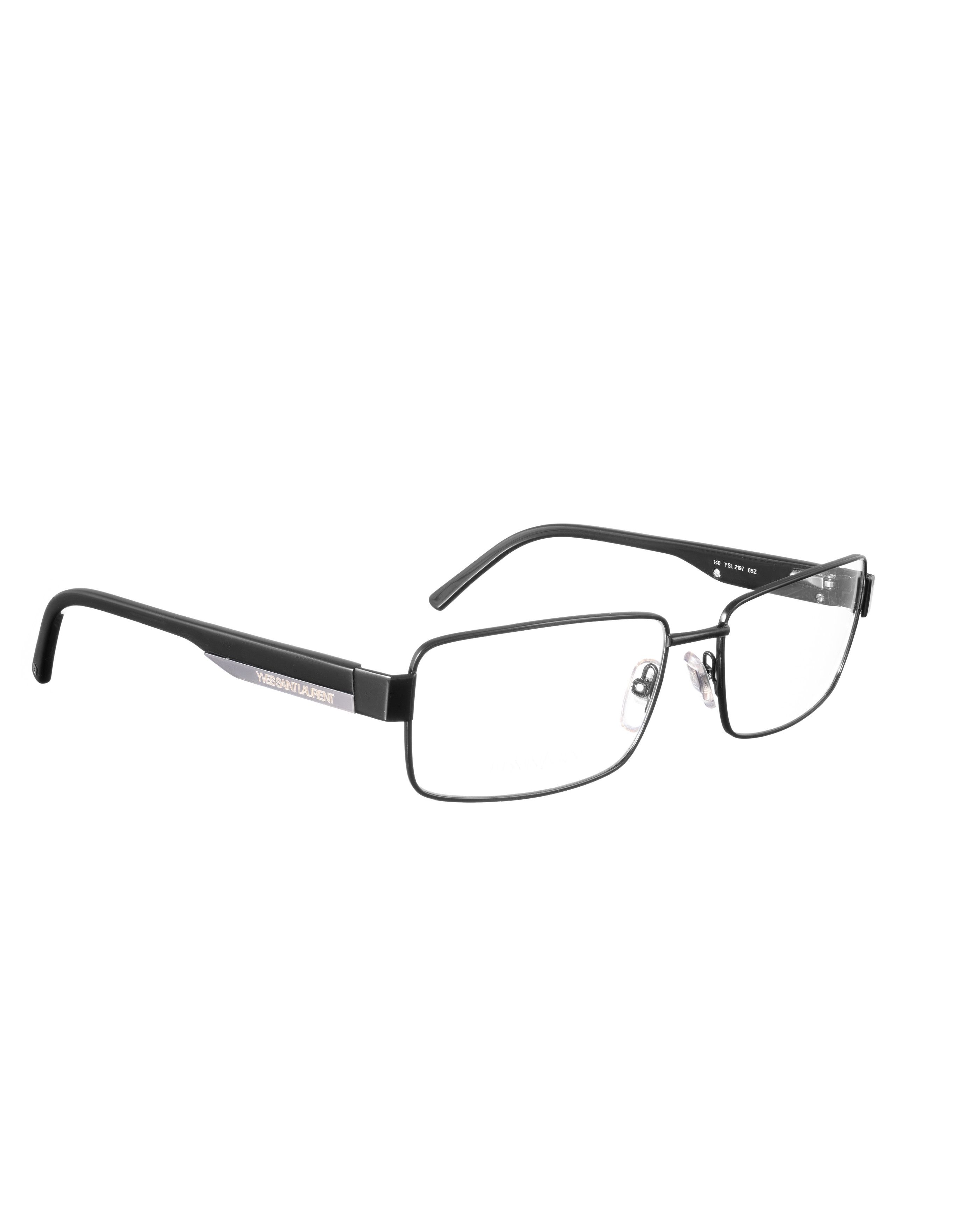 Saint Laurent Paris Yves Saint Laurent 00s Black Rectangular Silver Logo Glasses Size ONE SIZE - 2 Thumbnail