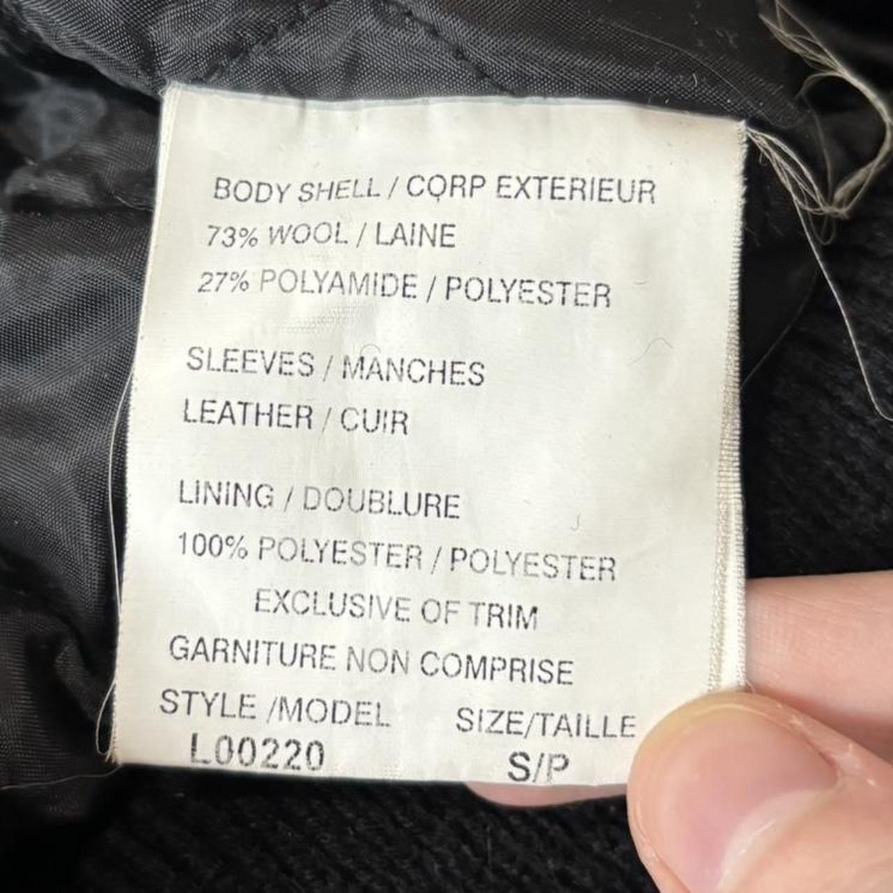 Vintage Vintage Black Leather Wool Blend Bomber Jacket - S Size US S / EU 44-46 / 1 - 6 Thumbnail