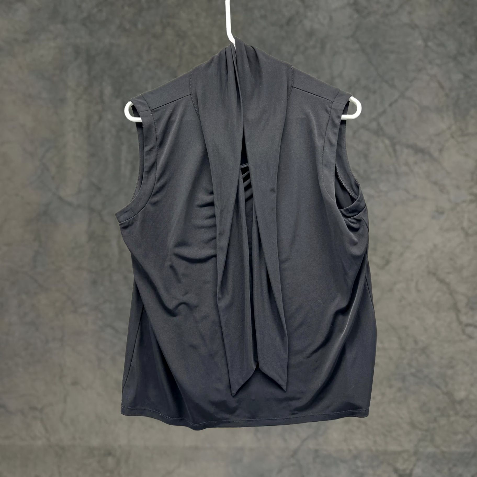 Karl Lagerfeld Karl Lagerfeld Paris Blouse Womens Large Black V-Neck Tie Sleeveless Top Dressy Shirt Size L / US 10 / IT 46 - 1 Thumbnail