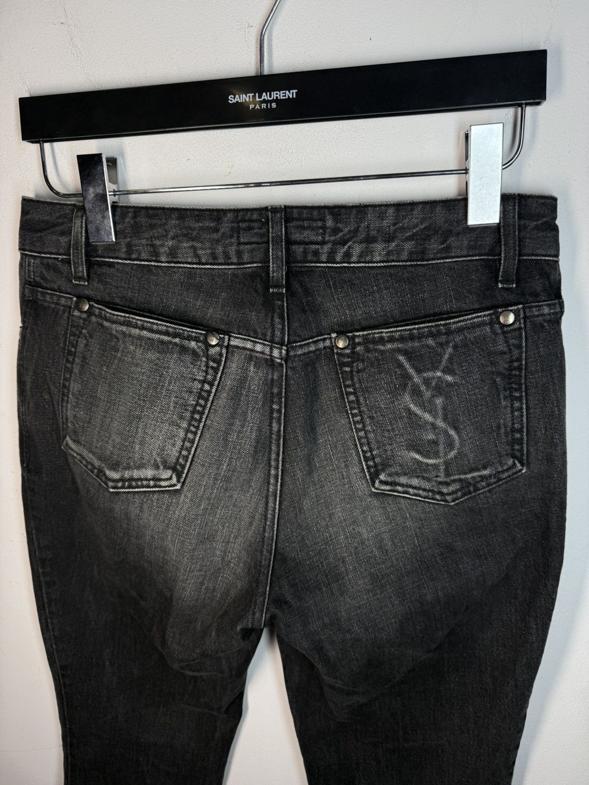 Yves Saint Laurent 2003 30x29 YSL Jeans Flare Denim Pants Black Rive Gauche Size US 30 / EU 46 - 14 Thumbnail